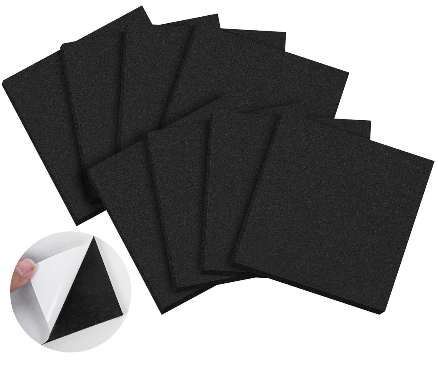 ToLanbbt 8 PCS Adhesive Foam Padding Sheets Closed Cell Neoprene Foam Sheet 1/2" Thick, 4" x 4" Self Stick Insulation Anti Vibration Pads Anti-Slip for Furniture, Cars, Speakers, DIY