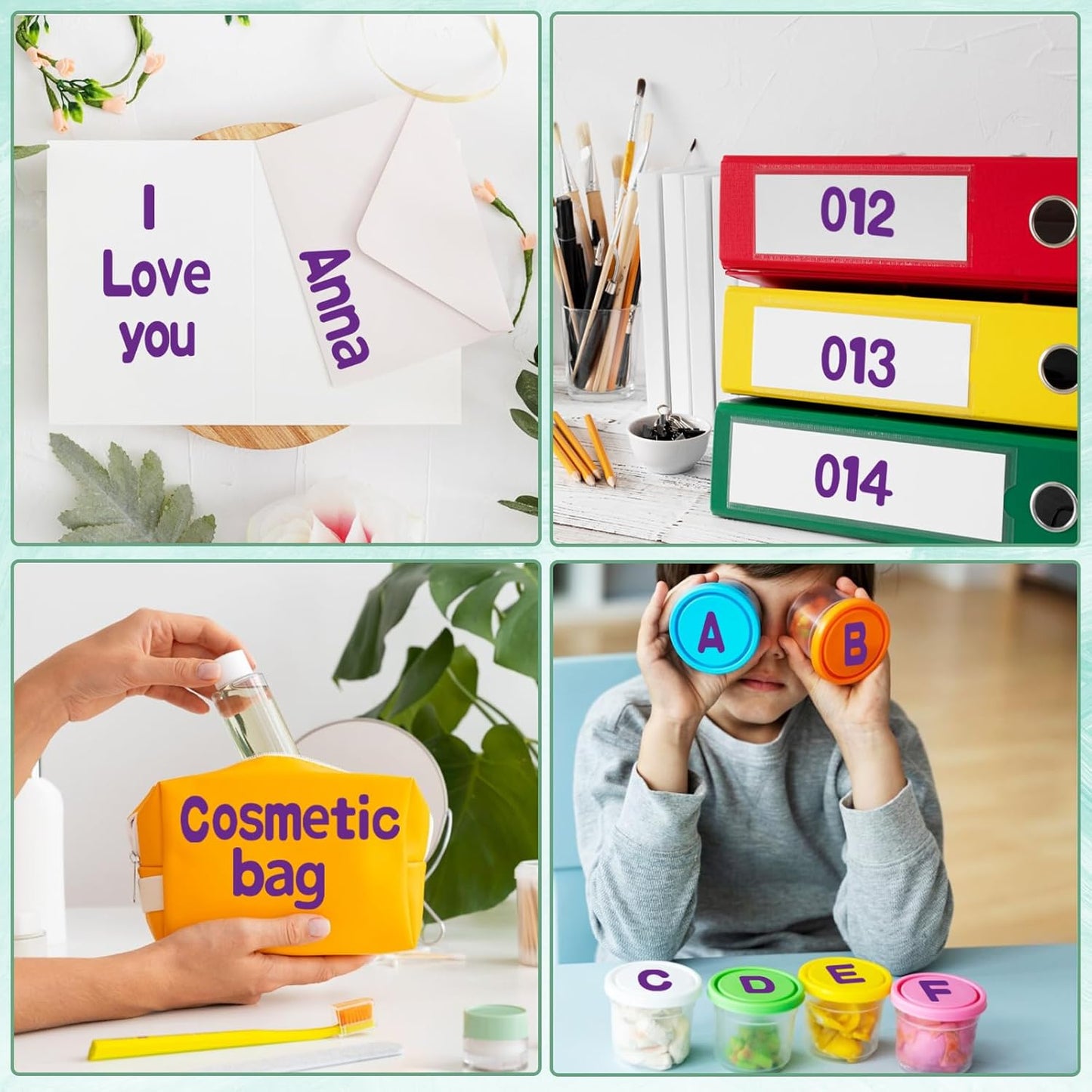 Alphabet Stickers, 1'' Inch, 12 Sheets, Deep Purple Letter Stickers, Self-Adhesive Vinyl, Mailbox Numbers, Classroom & Home Decor