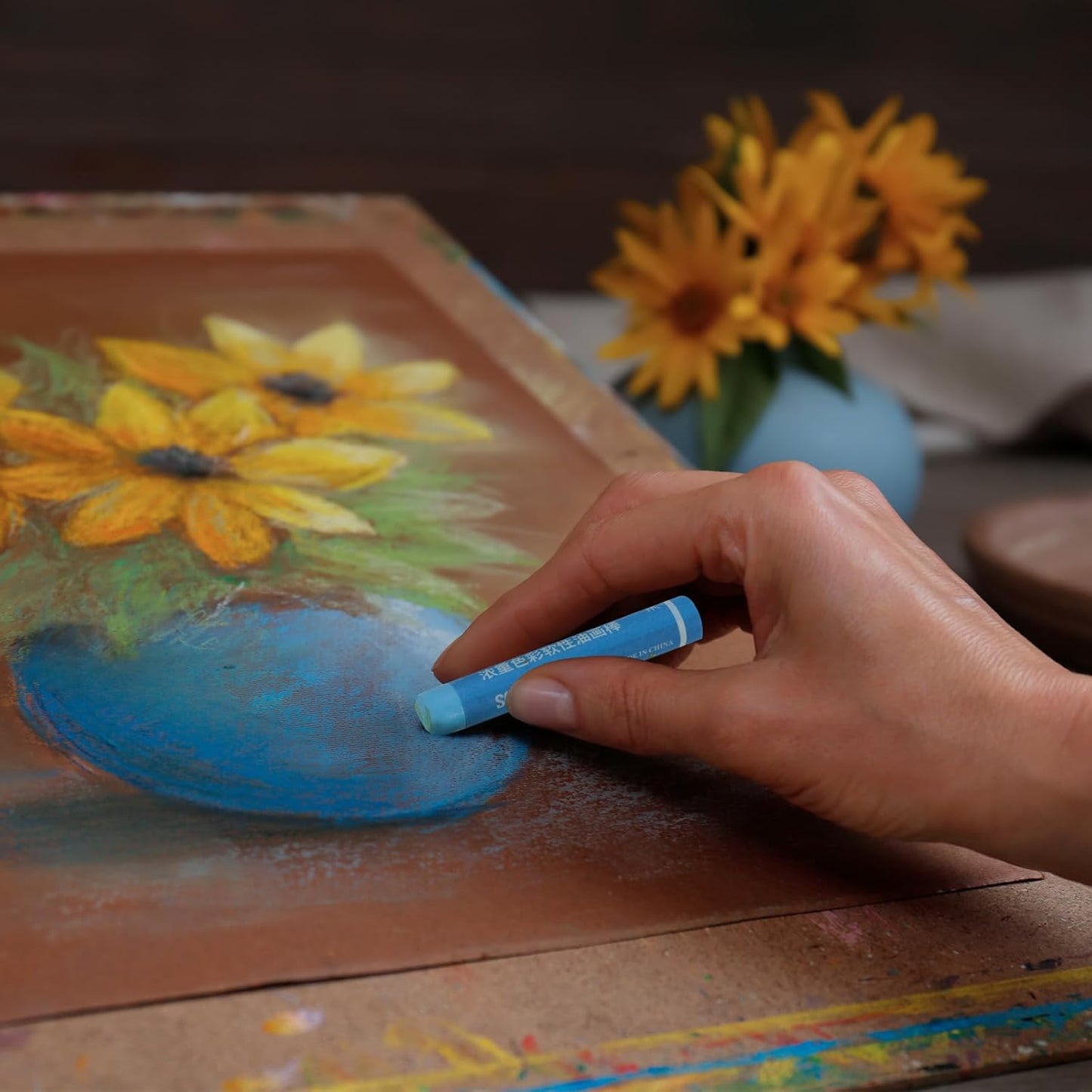 PATIKIL Orange Oil Pastels, 12Pcs Soft Oil Crayons Creamy Pastels Stick Art Supplies for Art Painting Drawing Blending Graffiti for Artists Beginners