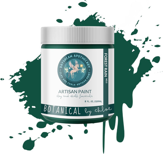 Daydream Apothecary Premium Chalk Style Paint for Furniture, Home Décor, Wood, DIY Interior Projects, Quick Dry, No Prep or Prime Needed, Matte Dark Green - 8oz