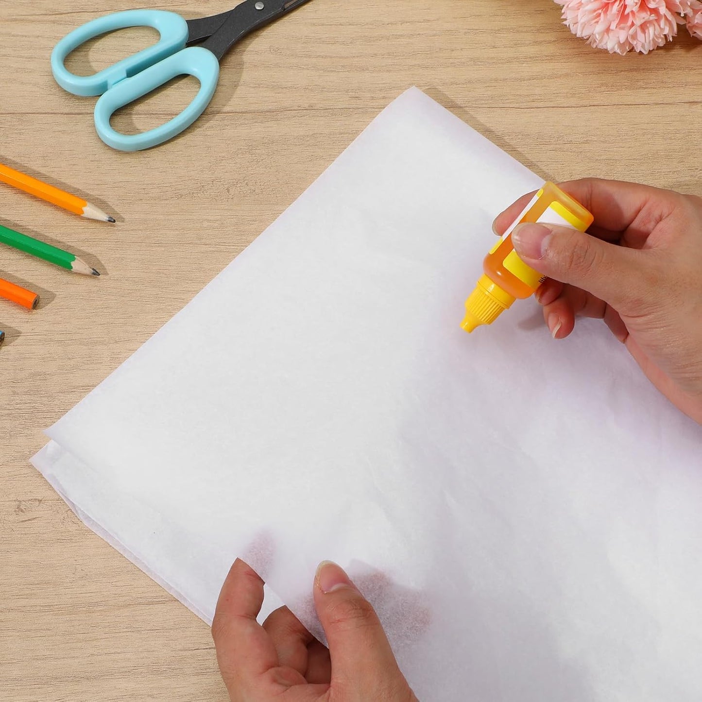 152 Sheets 27x19 Inches Wet Strength Tissue Paper for Art Collage White Wrapping Paper Sheets Packing Tissue for Collage Model Making, Media Crafts Etc Resistant to Tearing When Wet