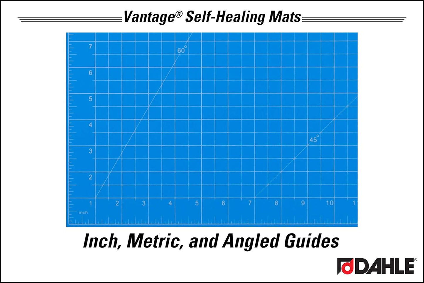 Dahle Vantage 10690 Premium Self-Healing Cutting Mat, 9"x12", 1/2" Grid, 5 Layers for Max Healing, Perfect for Crafts & Sewing, Blue