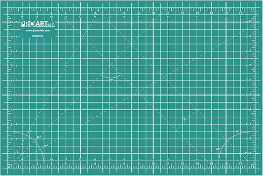 PK00006 Model GBM1218 Series 12" x 18" Professional Cutting Mat; Double-Sided Green/Black; Self-Healing; For Graphic Arts, Hobbies, Crafts, Quilting, and other Cutting Projects