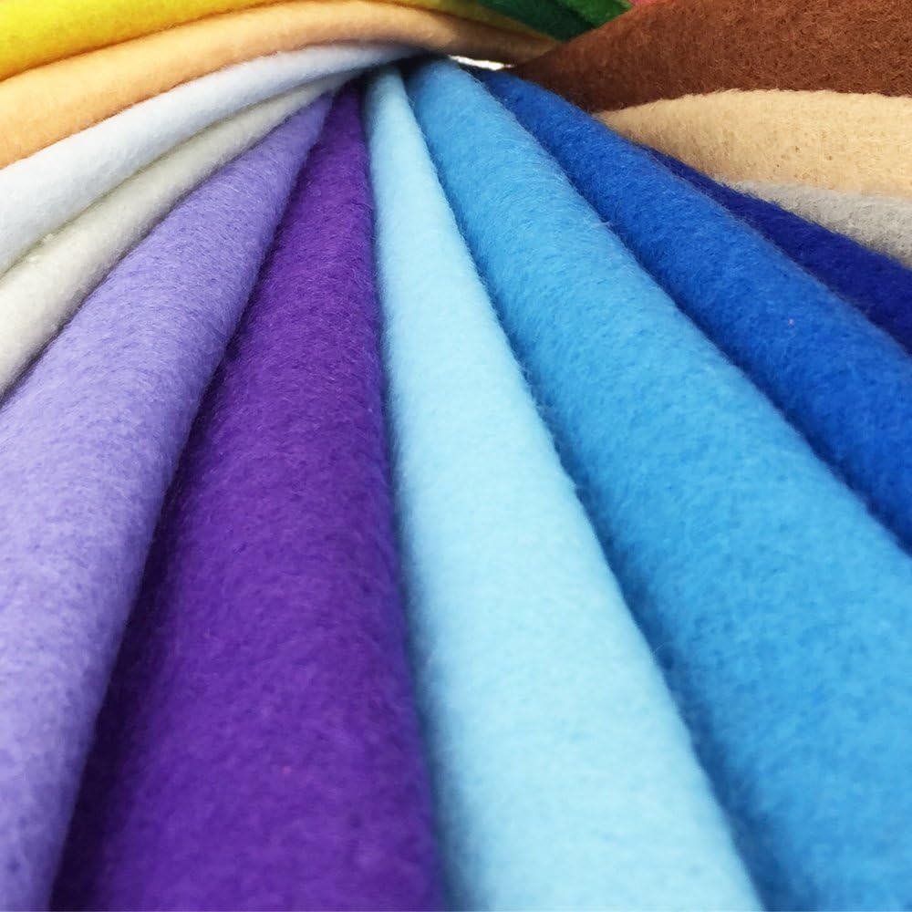 24pcs Thick 1.4mm Soft Felt Fabric Sheet Assorted Color Felt Pack DIY Craft Sewing Squares Nonwoven Patchwork (25 * 25cm)