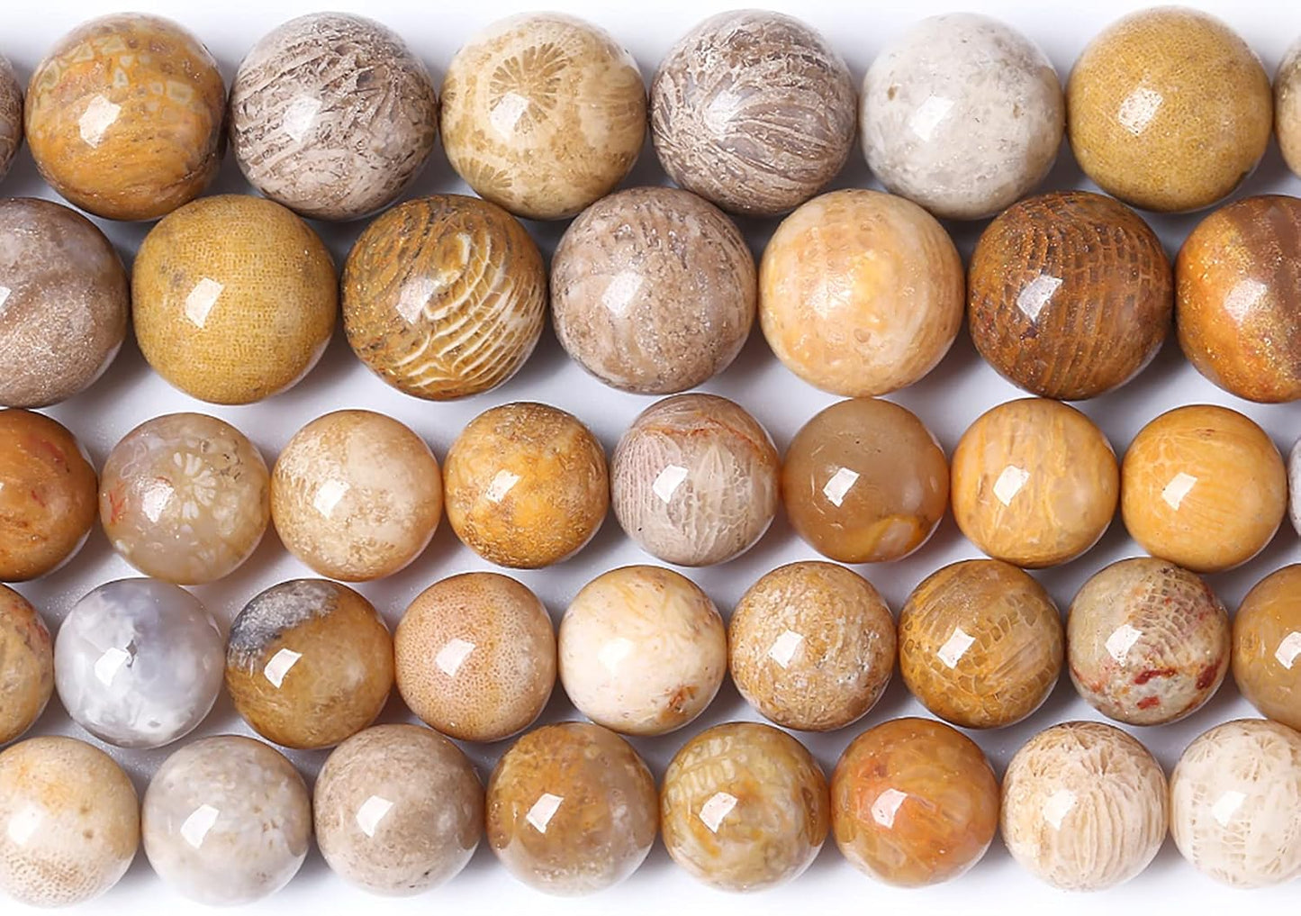 45pcs 8mm Natural Coral Jade Chrysanthemum Stone Beads Round Loose Beads for Jewelry Making,DIY Bracelet Necklace