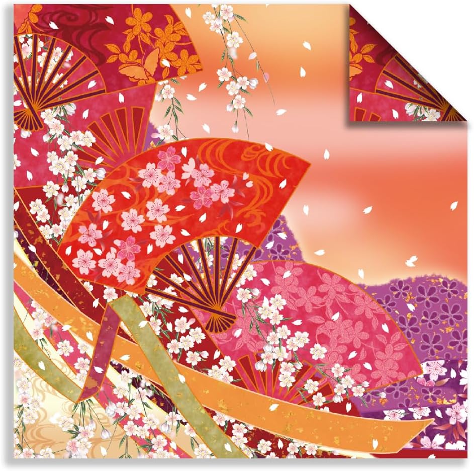 Square Origami Paper 6x6 Double Sided 50 Sheets 50 Colors 70GSM Origami Kit Japanese Chiyo Easy Fold Arts Crafts DIY Handwork Beginner Oriental Cherry