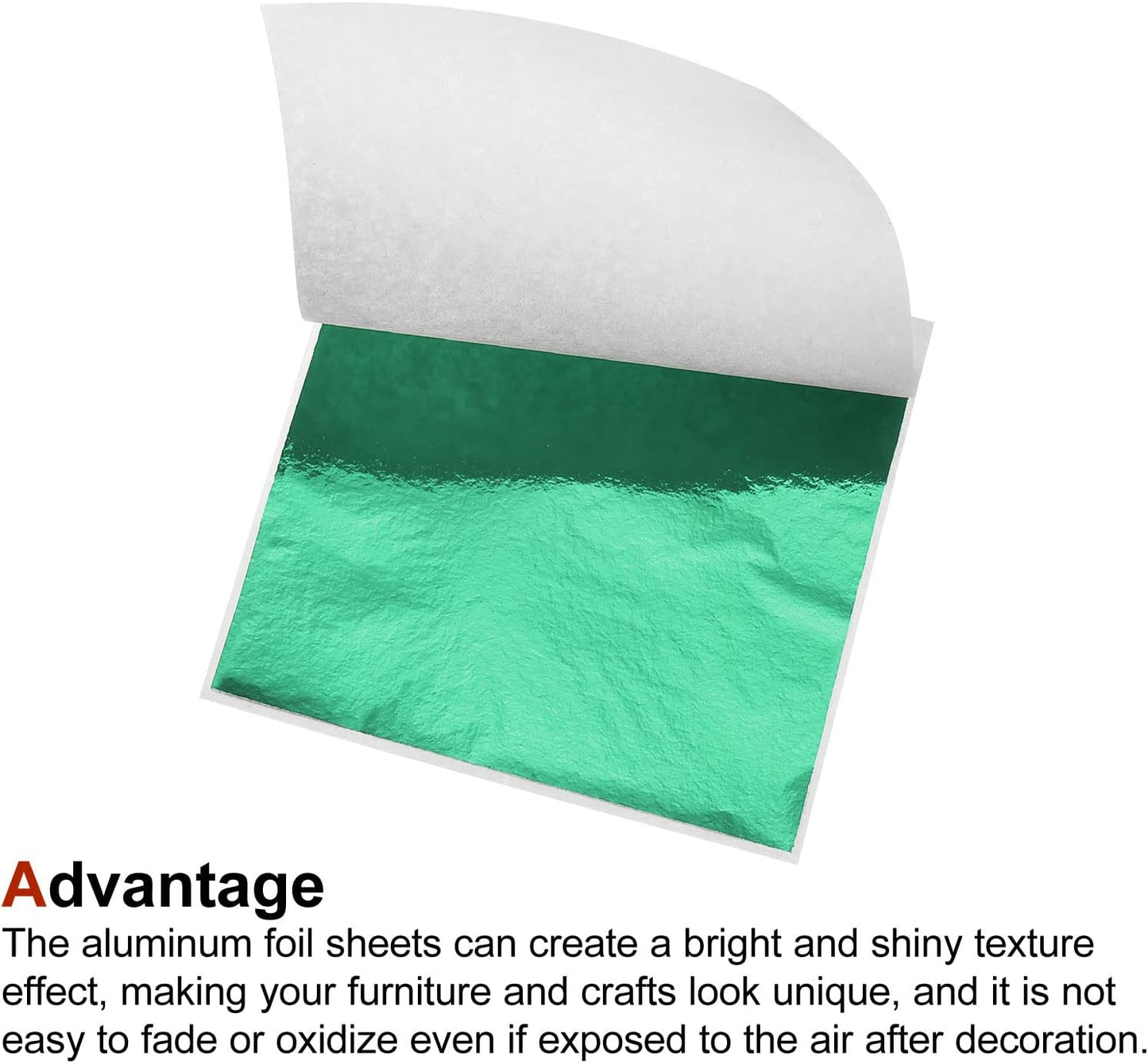 MECCANIXITY Gold Leaf Foil Sheet, Cyan Leaf Papers, 3.3 x 3.1inch for Art Decoration, Sculptures, Painting, Pack of 100