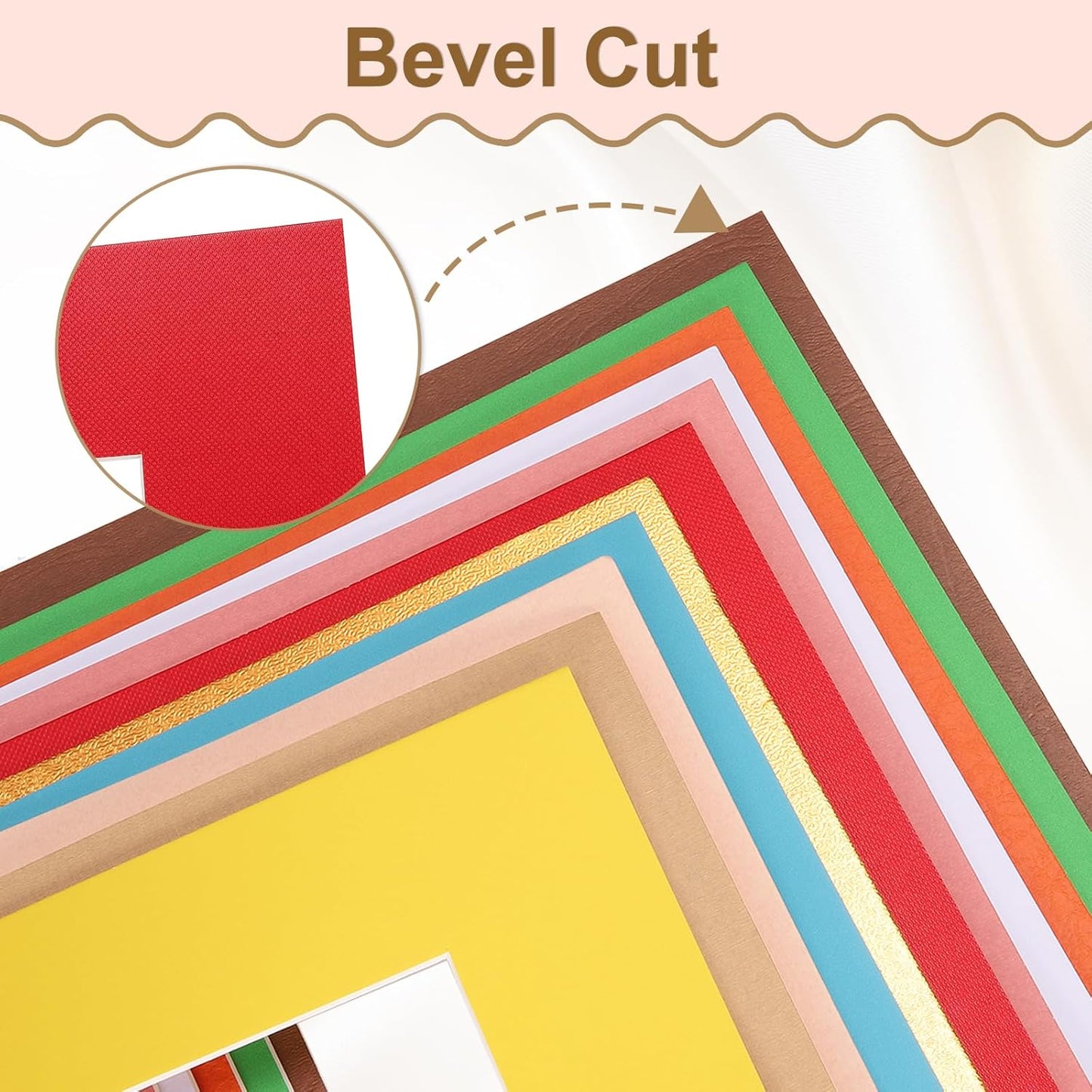 Picture Mats, 8 x 10 for 5 x 7 Pictures Acid Free White Core Bevel Cut Frame Mattes for Display Art Measuring, Gray