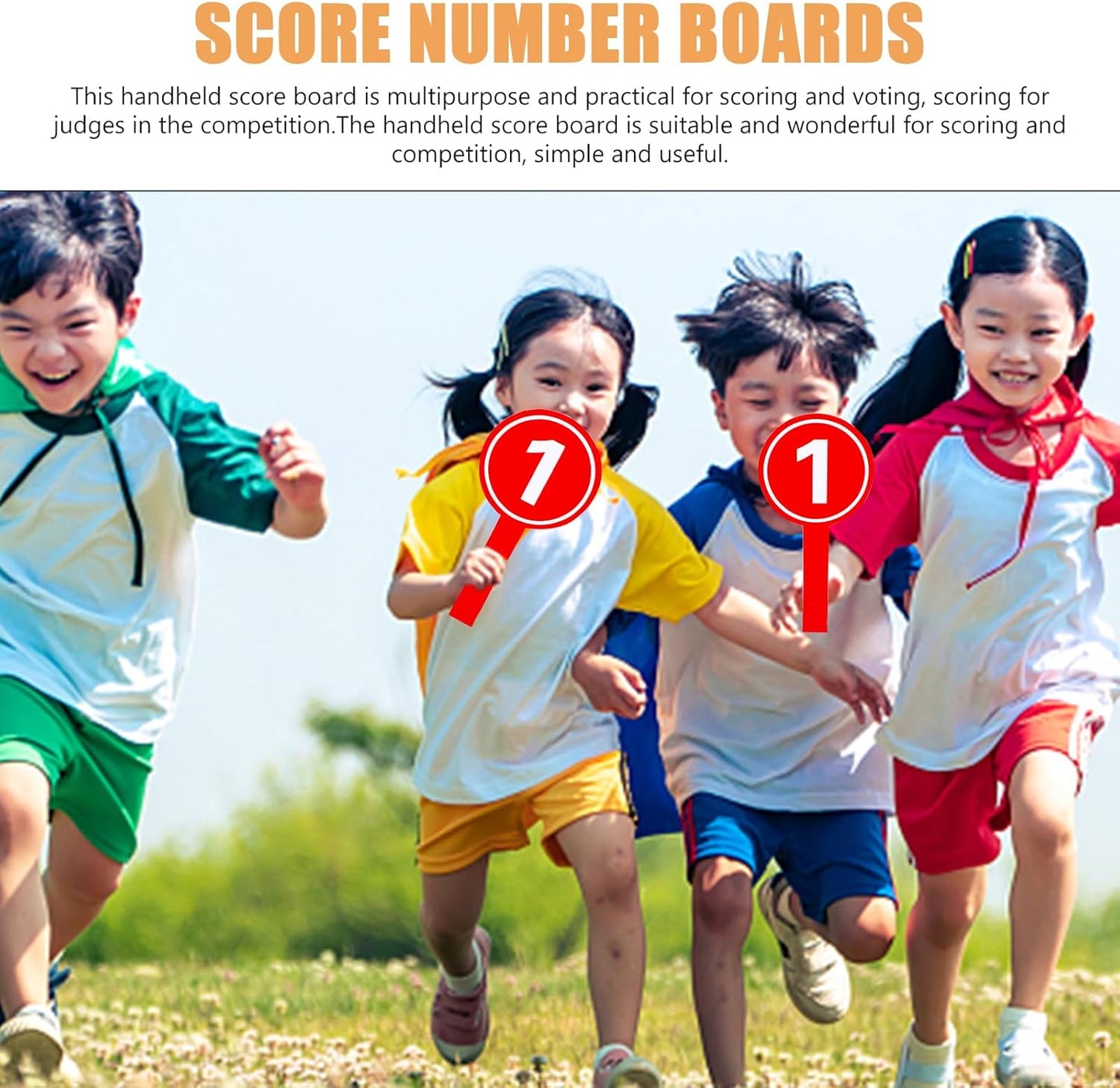 10pcs Auction Paddles 1-10 Score Paddles Voting Scoreboards Handheld Number Boards for Students Teachers Classroom Voting Games Party