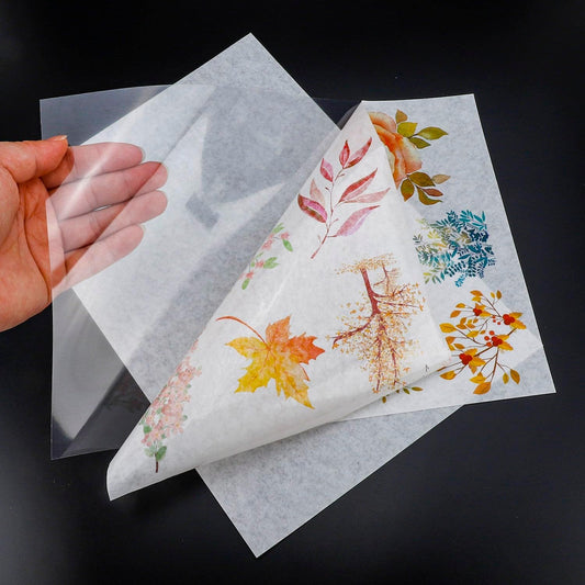 Printable Washi Sticker Paper for Inkjet & Laser Printers, 8.5x11 Inch Full Sheet, 100 Sheets, Semi Transparent, Printable Washi Sticker for Scrapbooking, Bullet Diaries, Junk Journaling, Washi Tapes