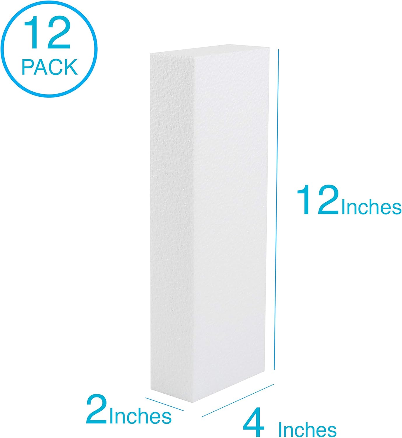 Silverlake 4x12x2 Craft Foam for Styrofoam Block Projects (12-Pack)