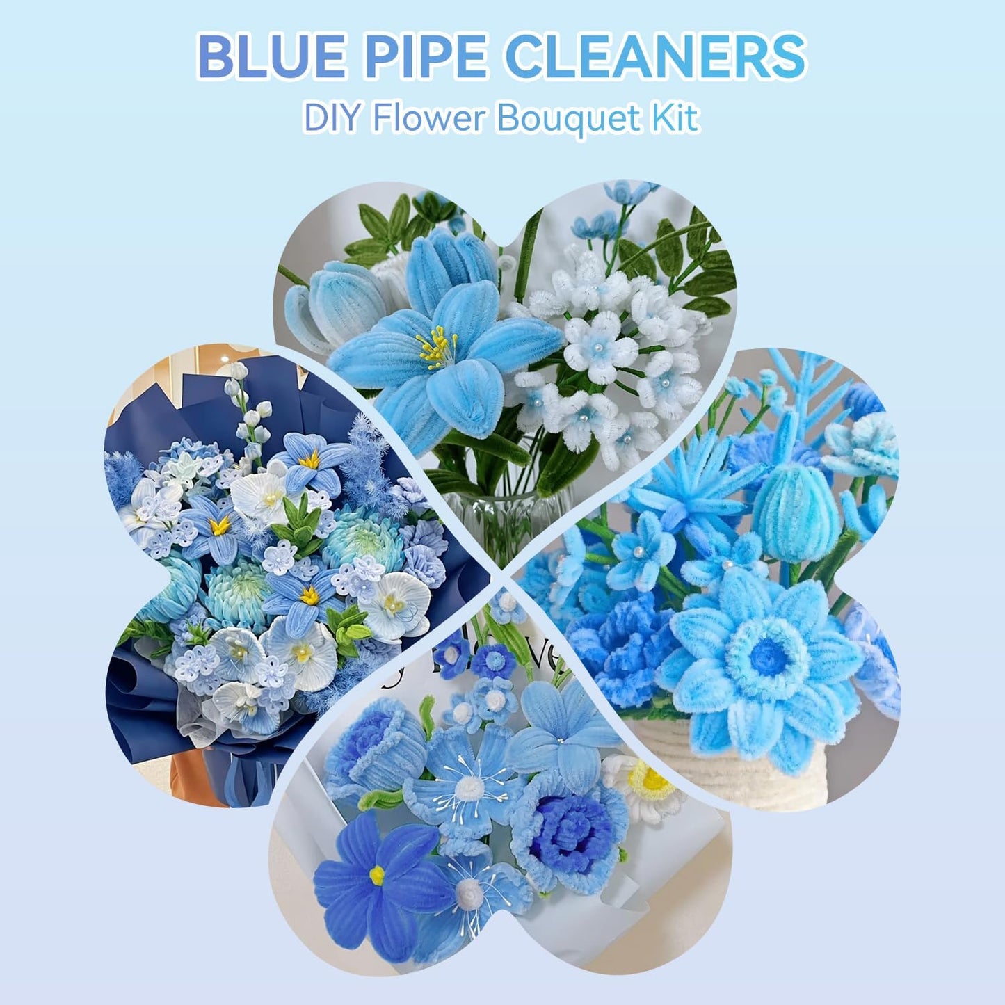 400 Pcs Pipe Cleaners Craft – 4 Colors Chenille Stems for Crafts, DIY Art Supplies, Fuzzy Sticks for Crafting Flowers, Wedding & Valentine's Day Decorations, Kids School Craft Kit