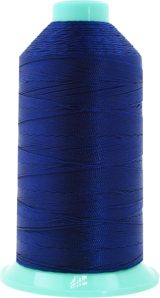 Mandala Crafts Bonded Nylon Thread Dark Blue Heavy Duty Sewing Threads - 415 YDs Size 346 210D T350 Tex 350 Thread for Leather Jeans Weaving Outdoor Marine Upholstery Threads
