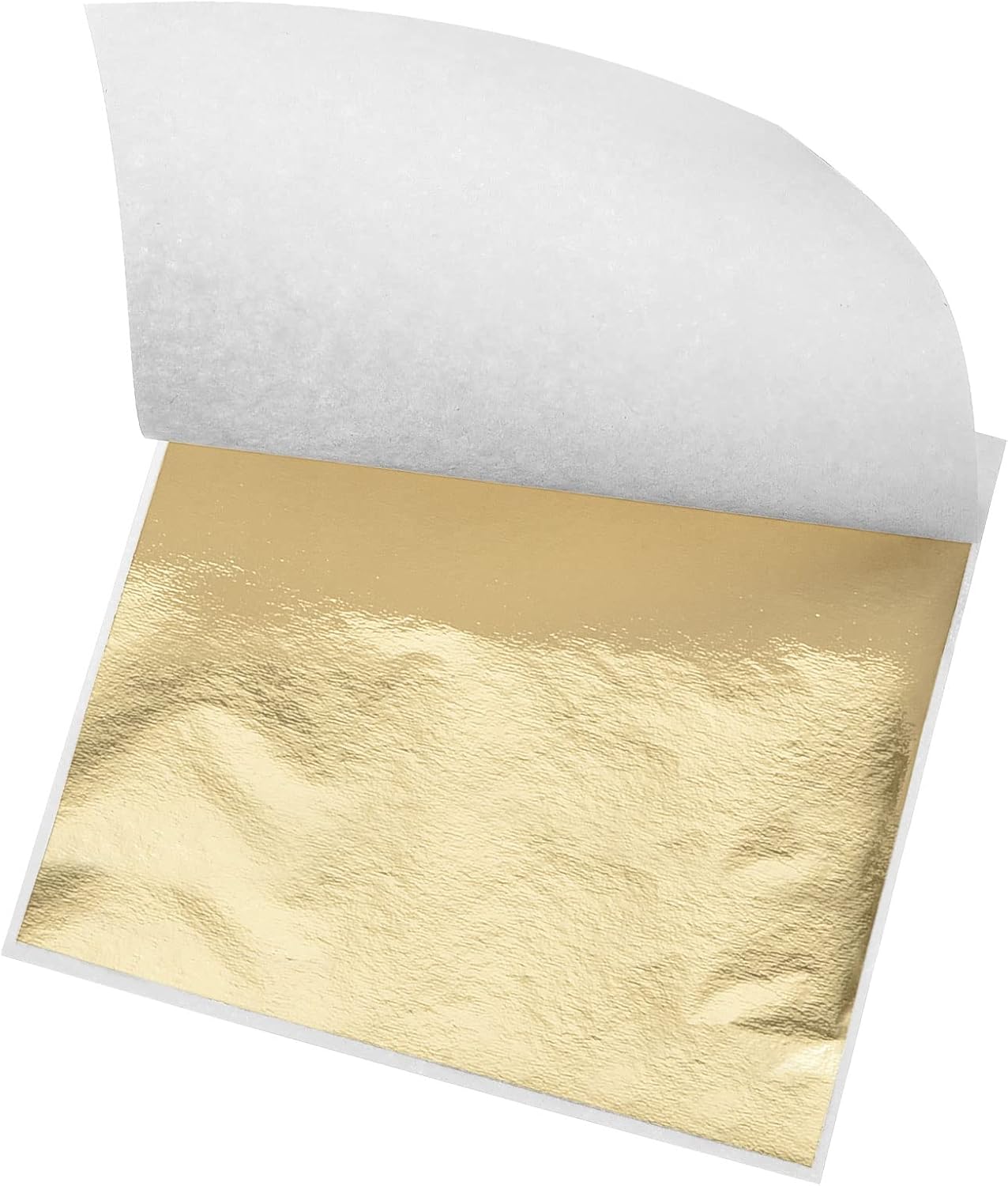 MECCANIXITY Gold Leaf Foil Sheet, Light Golden Leaf Papers, 3.3 x 3.1inch for Art Decoration, Sculptures, Painting, Pack of 100