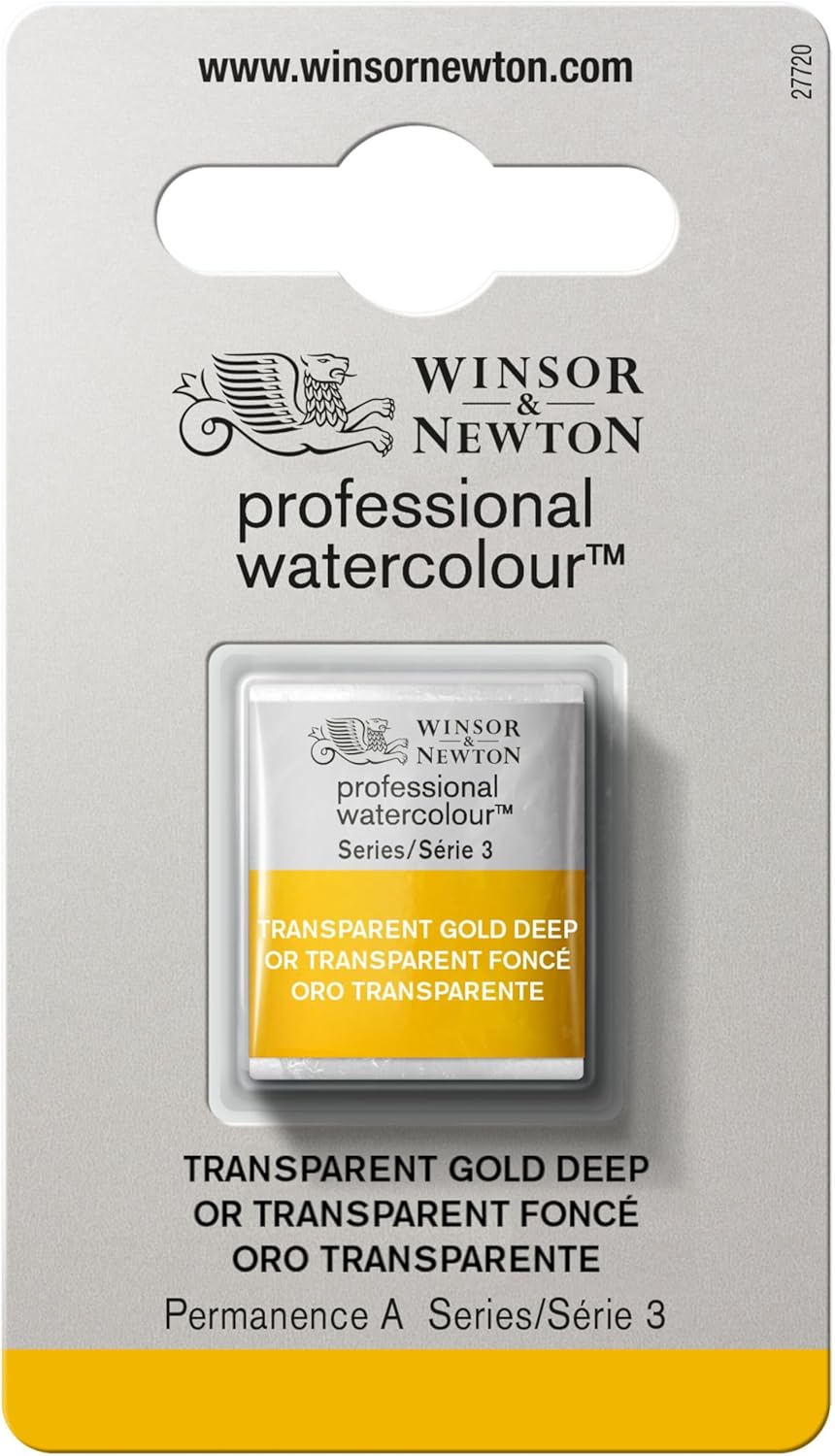 Winsor & Newton Professional Water Colour Paint, Half Pan, Quinacridone Gold