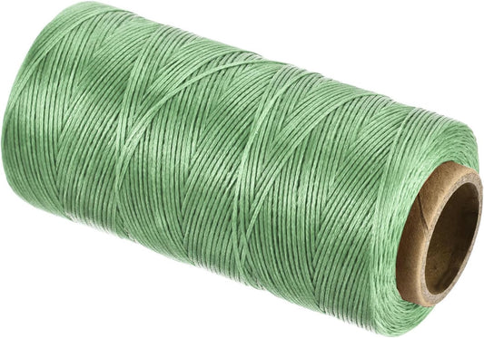 MECCANIXITY Waxed Thread,197 Yard 1mm 210D Flat Wax Thread Polyester Waxed String for Leather Sewing Hand Weaving Book Binding Home Decoration,Grass Green