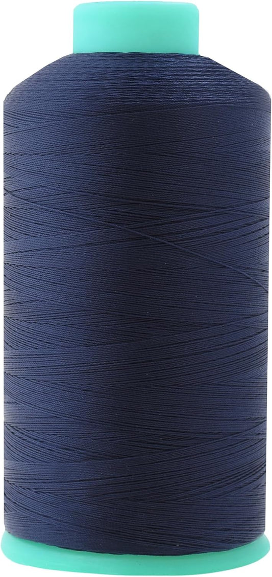 Mandala Crafts Bonded Nylon Thread Navy Blue Heavy Duty Sewing Threads - 2843 YDs Size 46 210D T45 Tex 45 Thread for Leather Jeans Weaving Outdoor Marine Upholstery Threads