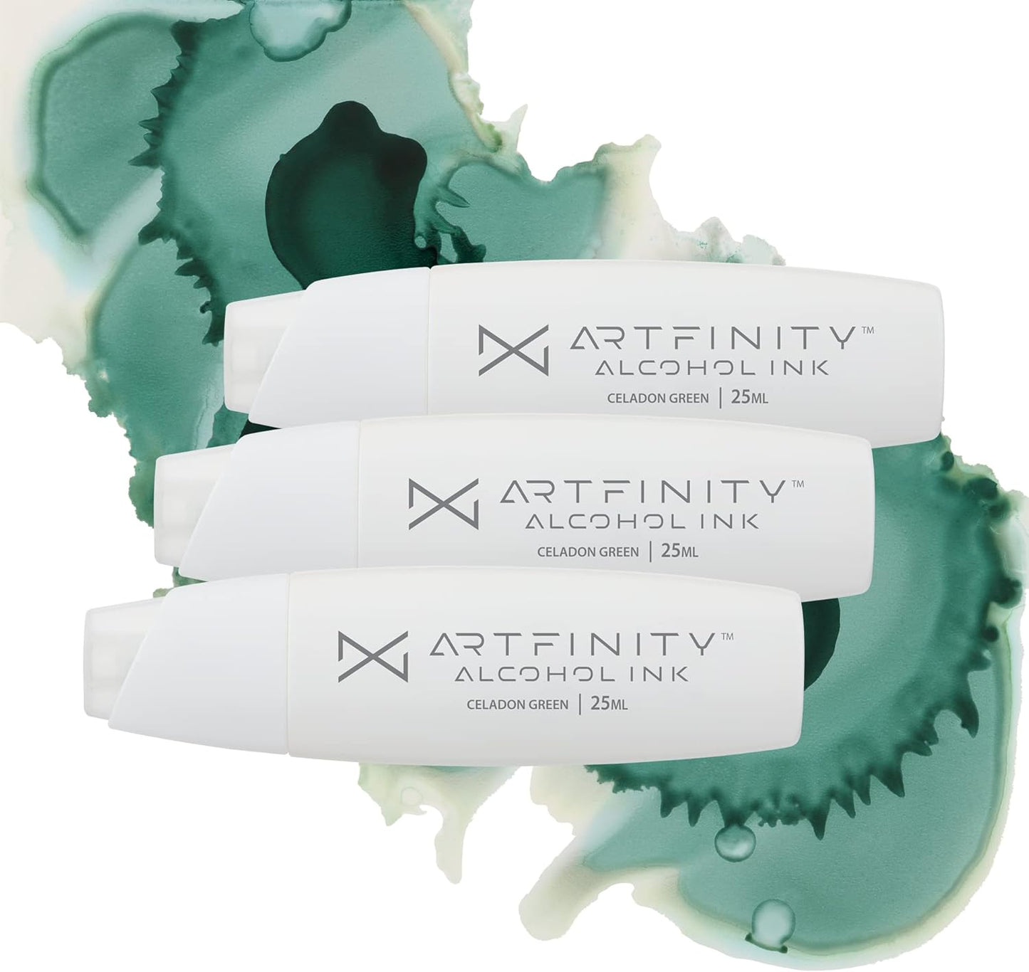 Alcohol Inks 3 Pack - Vibrant, Professional, Dye-Based Alcohol Inks for Artfinity Alcohol Markers, Artists, Drawing, & More! - Celadon Green BG6-4