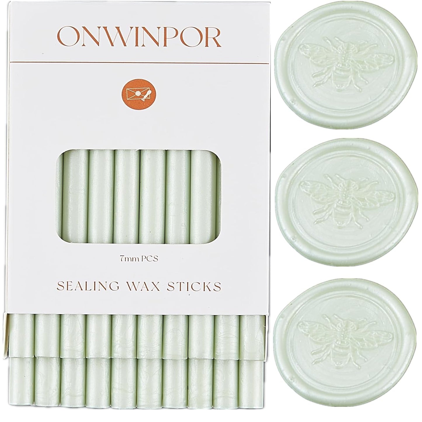 Sage Green Wax Seal Sticks, ONWINPOR 20pcs Glue Gun Wax Sealing Sticks Suit to 0.28'' Glue Gun, Wedding Invitations, Envelope (Vaiilla Green)