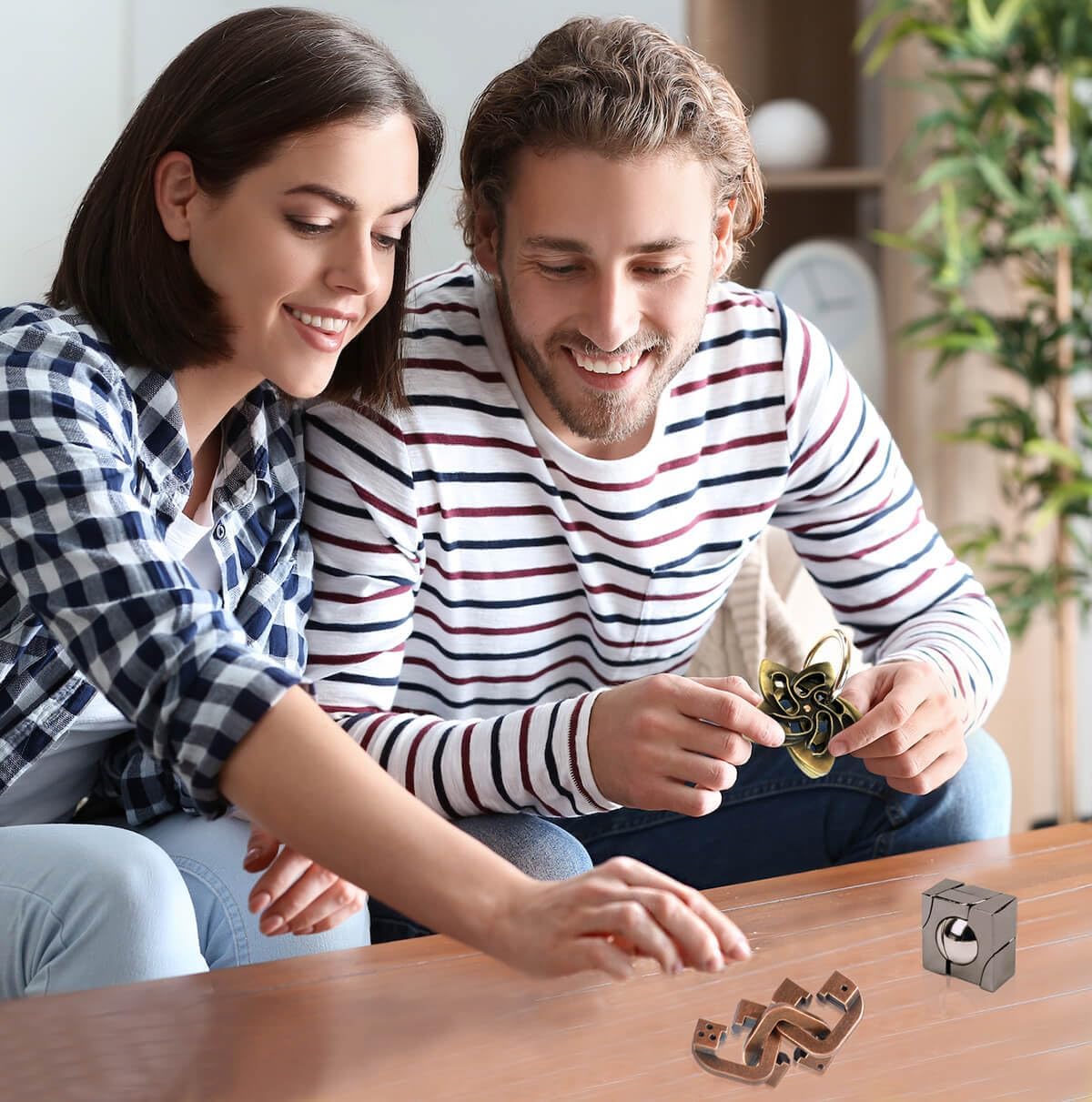 Fun Metal Brain Teaser Puzzle Games - 3PCS Adults Mind 3D Toys -Teens IQ Insight Challenge - Educational Gift for Ages 12+