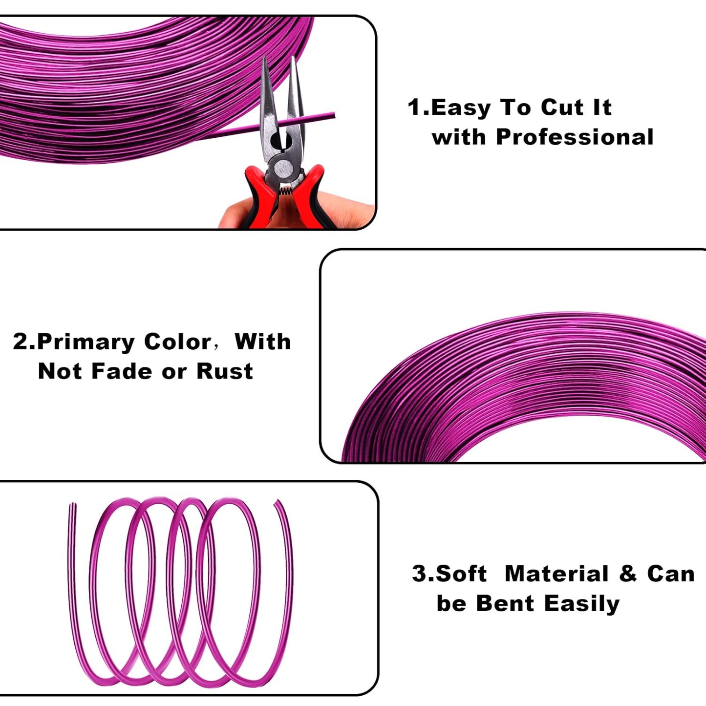 3mm Aluminum Craft Wire, 50 Feet 9 Gauge Bendable Anodized Metal Wire for Sculpting, Jewelry Making, Armature Making, Wire Weaving and Wrapping