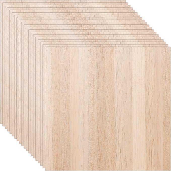 CertBuy 20 Pack Balsa Wood, 11.8”x11.8” Balsa Wood Sheet, 2 mm Thin Natural Unfinished Wood Boards for Wooden DIY Ornaments, Crafts, Hobby, Model Making, School and Laser Projects（300x300x2MM）