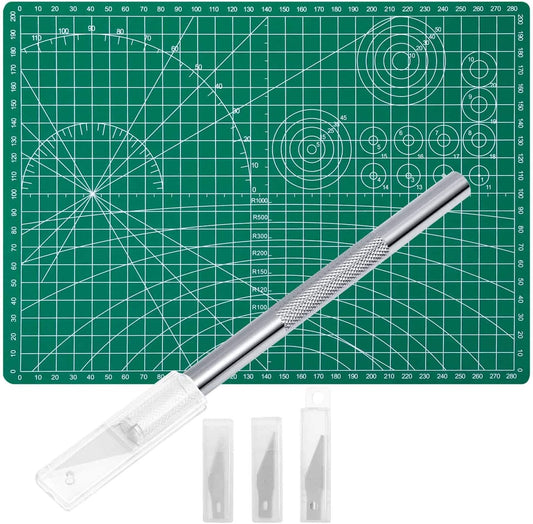 Anezus Craft Knife Precision Cutter and Self Healing Cutting Craft Mat Hobby Knife Set with 30 PCS Knife for Art Hobby Craft Scrapbooking Stencil