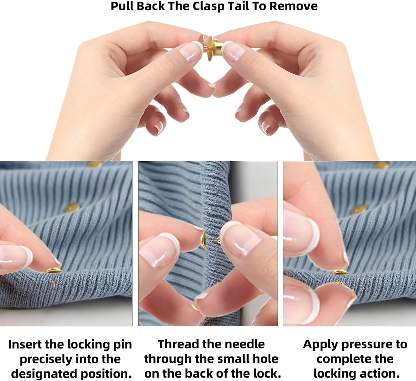 Locking Pin Backs - Enamel Brooch Locks Buckle 50pcs Badge Lapel Button Back Lock for DIY Crafts(Gold and Silver)