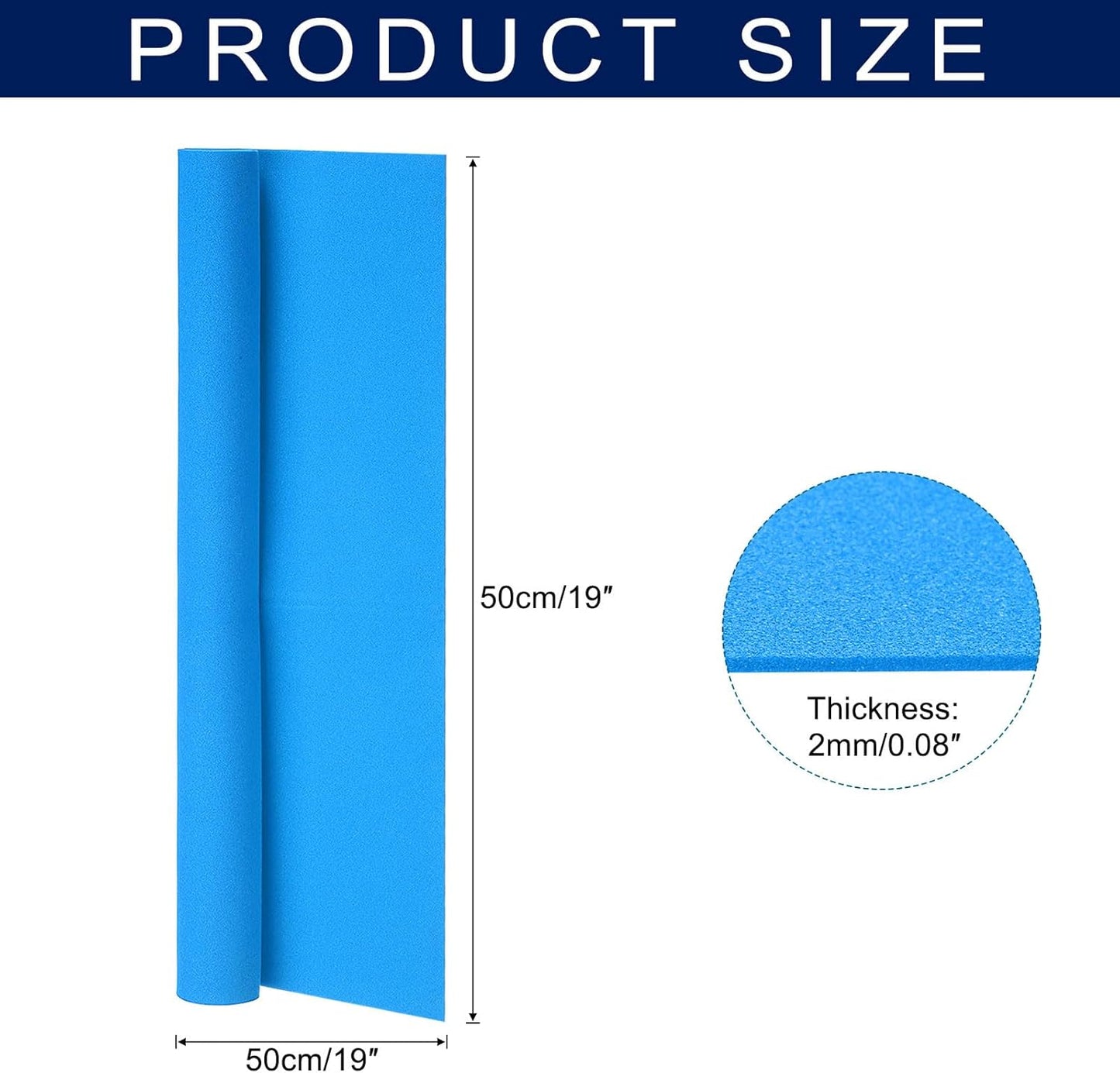 MECCANIXITY Foam Sheets Crafts 19x19 Inch 2mm EVA Craft Foam Paper Foam Sheets for Crafts Projects DIY Cosplay Modeling, Lake Blue