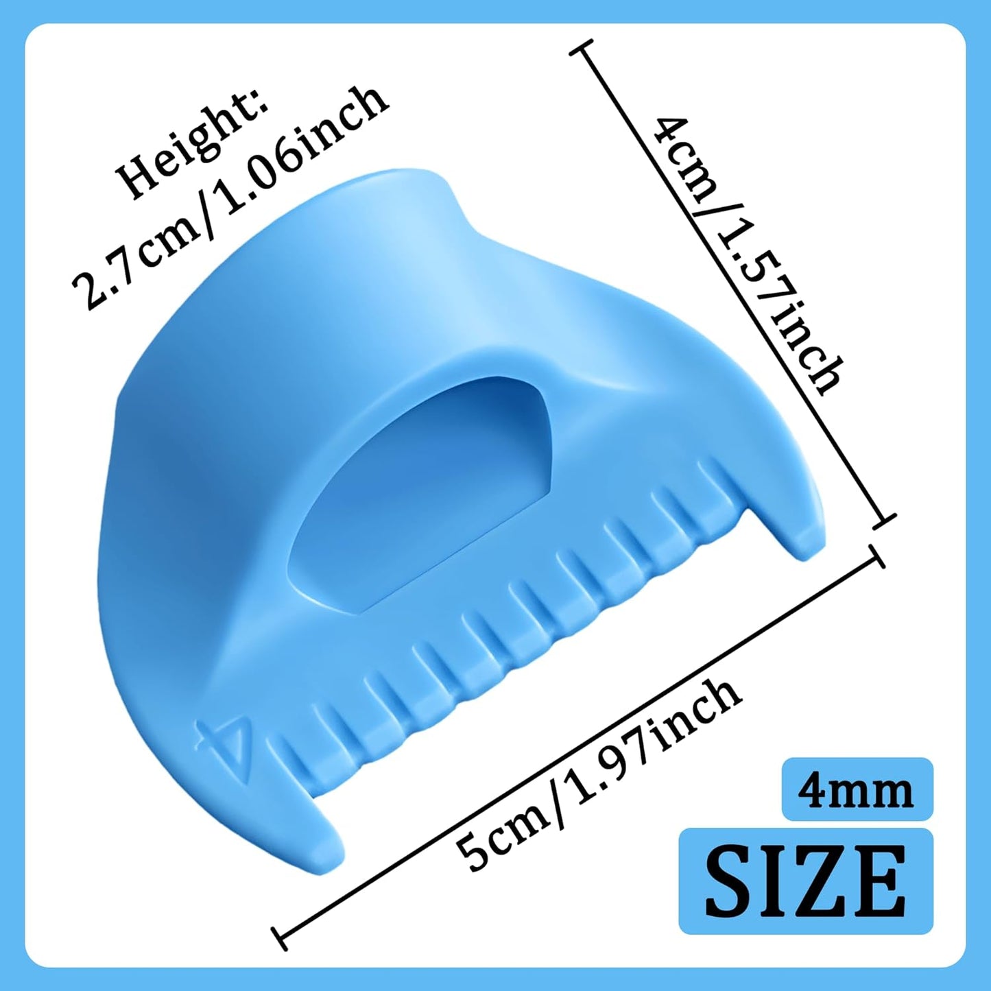 2 PCS 4mm Edge Lock Seam Guide, Mini Sewing Finger Ruler for Hand Sewing, DIY Sewing Kit Tool, Sewing Needle Gauge Measuring Guide, Blue