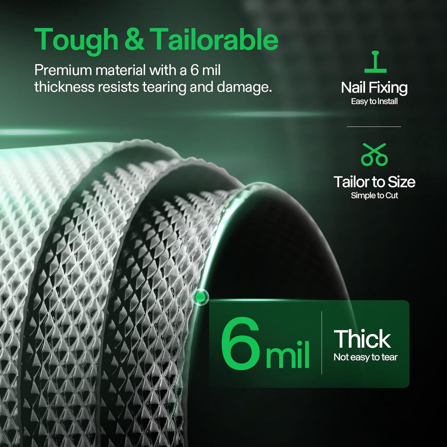 VIVOSUN 6 Mil Mylar Film Roll, 4 ft. x 25 ft. Diamond Film Foil Roll, Heavy-Duty Reflective Film for Grow Tent, Warm House, and Grow Room (25 ft.)