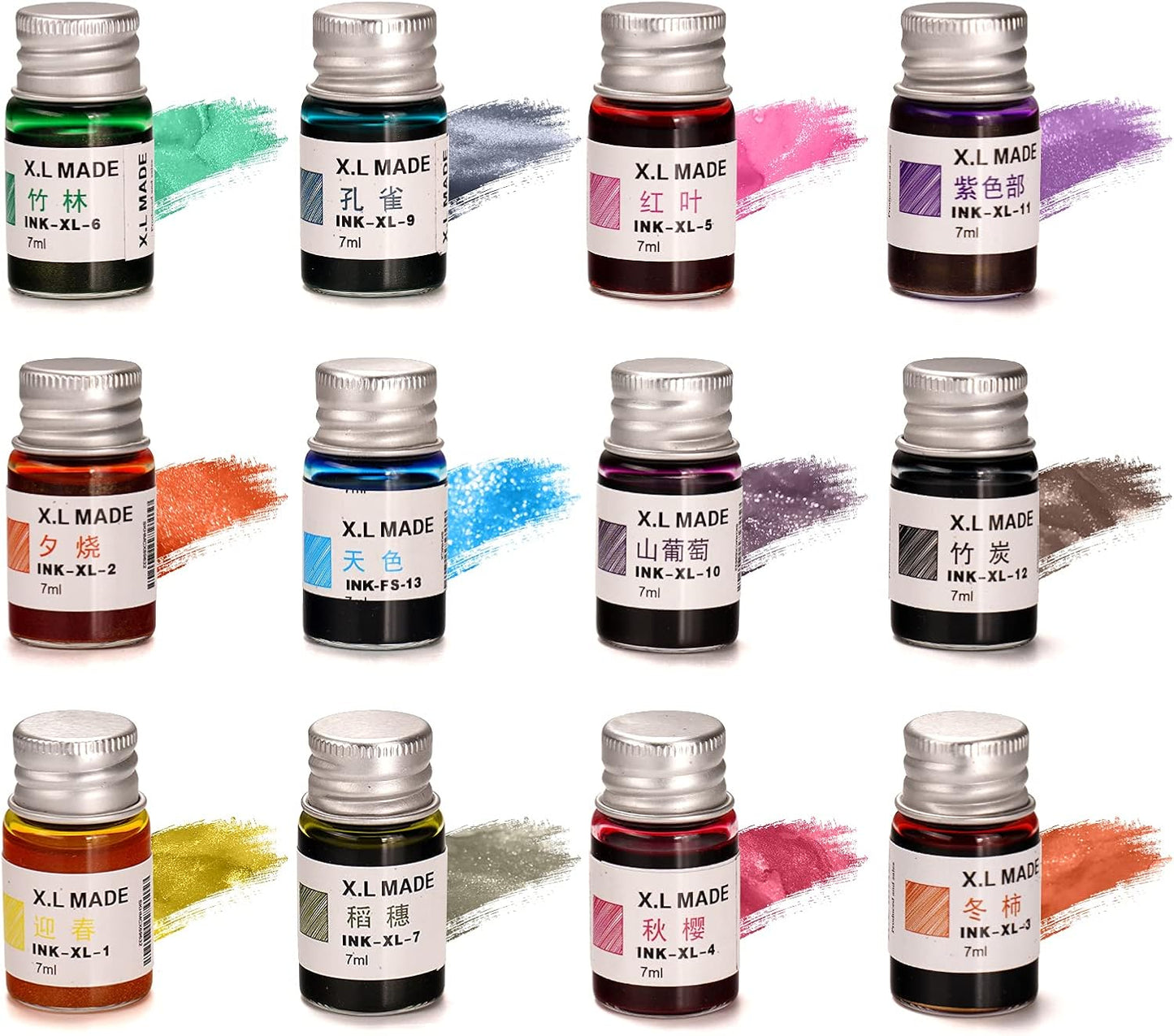 AOMAYLL Drawing Inks,Calligraphy Inks, 12 Colorful Dip Pen Ink Set for Writing, Drawing, Great for Gift Giving.