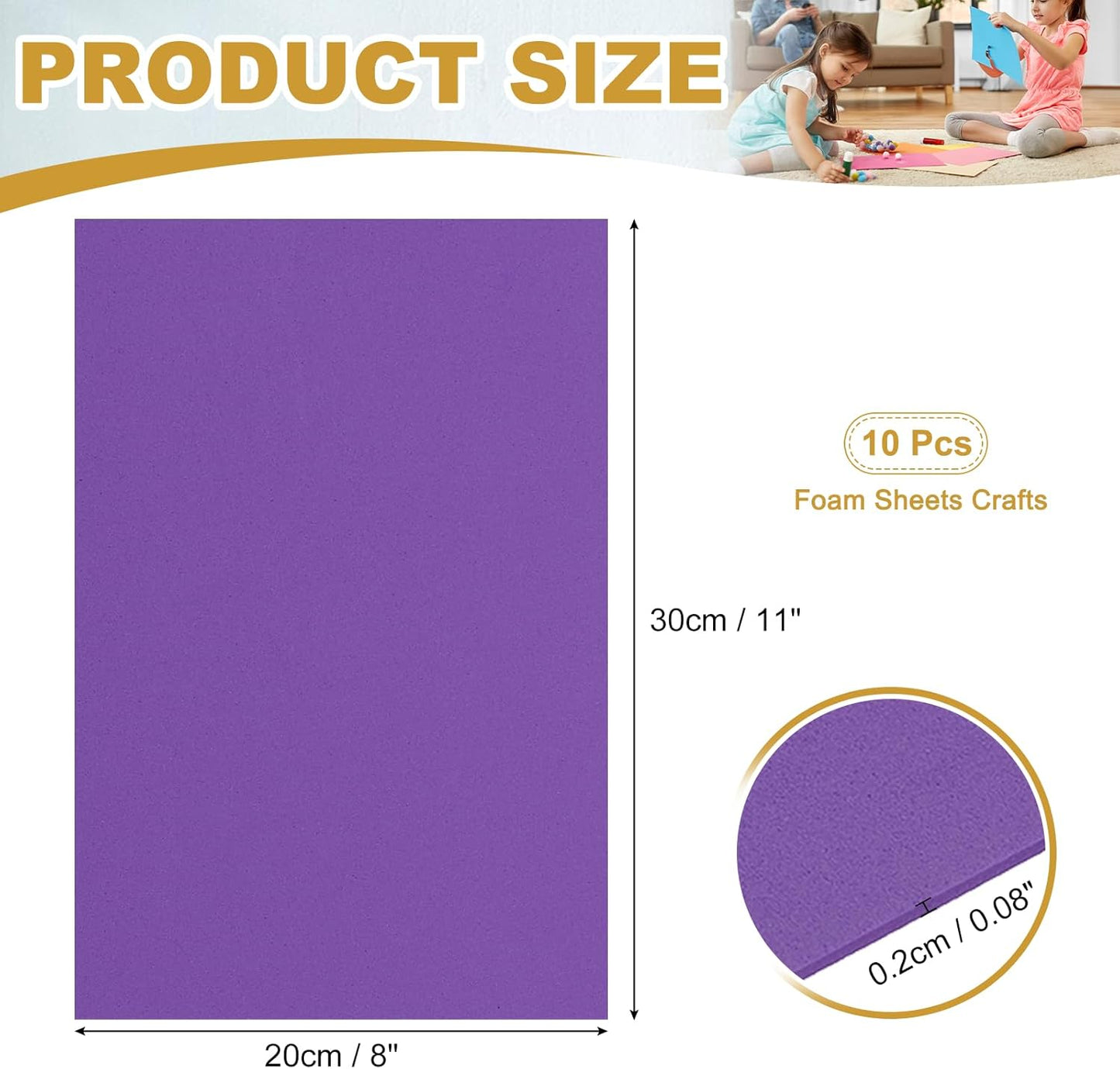 uxcell 10 Pcs Dark Purple EVA A4 Foam Sheets Crafts, 12 x 8 Inch Foam Paper for DIY Crafts Project Classroom Scrapbook Art Cards Home Office Decoration (2mm Thick)