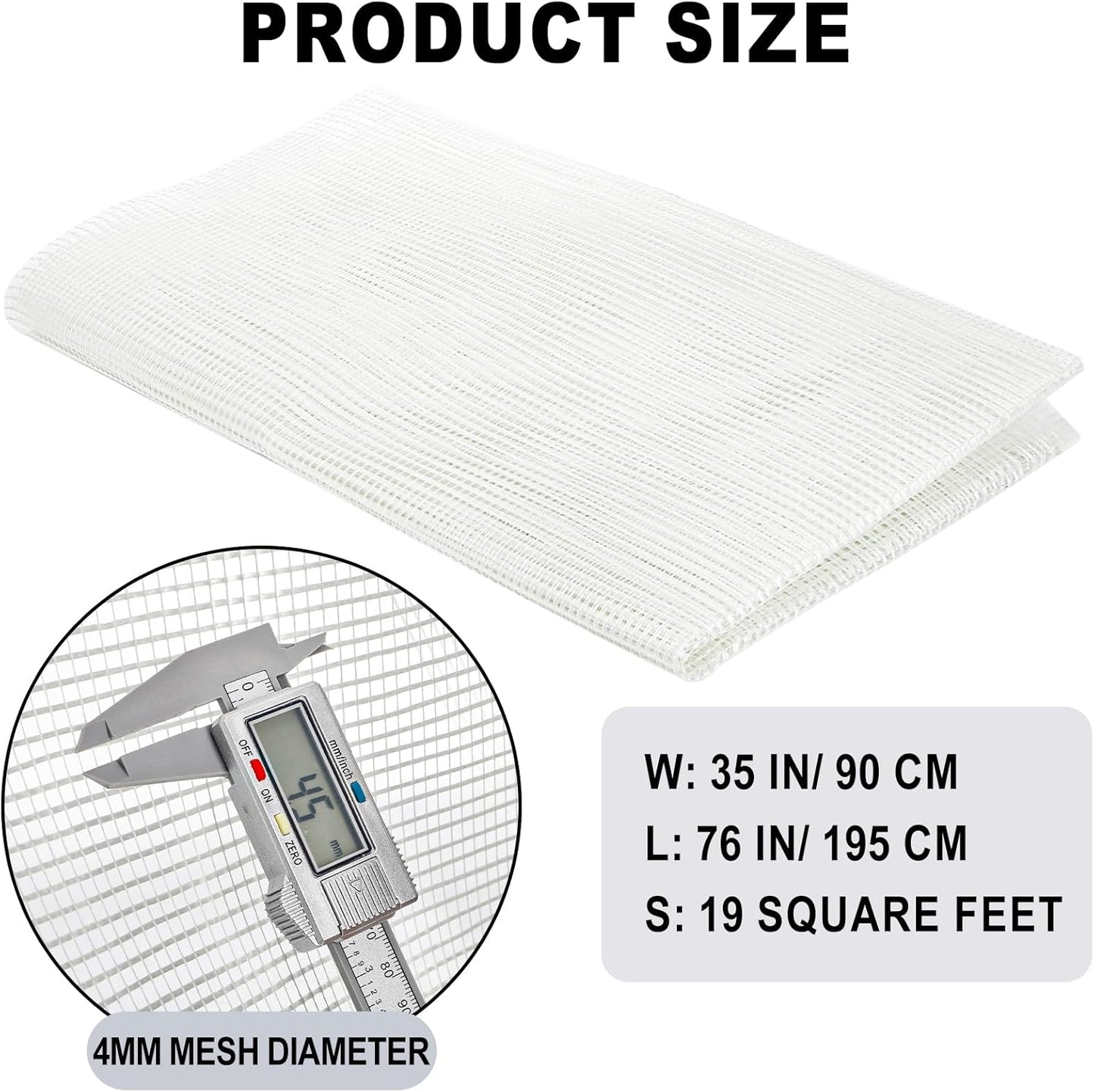 ZENFUN 35" X 76" Mosaic Mesh for Back Mounted Tile, 4.2 oz Fiberglass Mesh Backing Boast for Tile Installation, DIY Handcraft, Wall and Ground Treatment, Supplies Tools (Non Sticky)