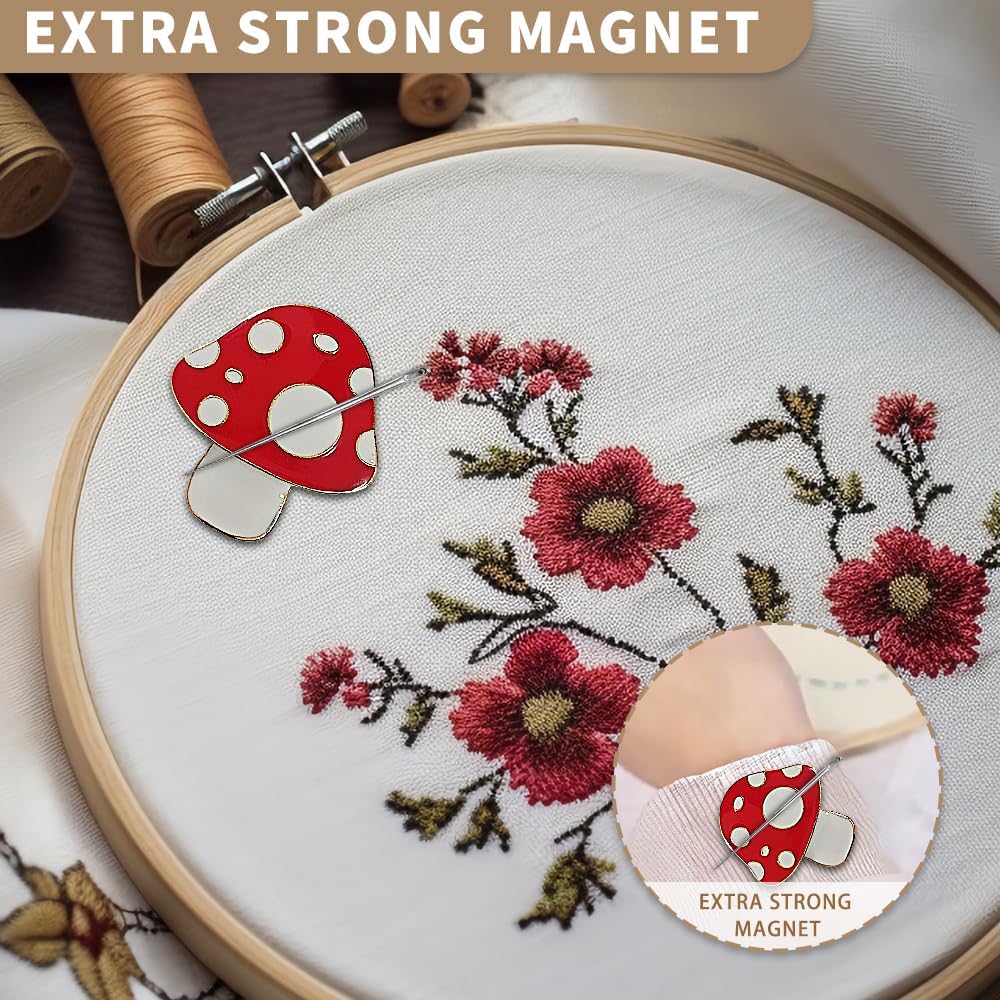Needle Minder Magnet, Magnetic Needle Minder, Needle Minders Magnetic Cross Stitch Accessories, Magnetic Needle Holder, Life Tree, Butterfly, Cats, Owl, Heart (Mushroom)