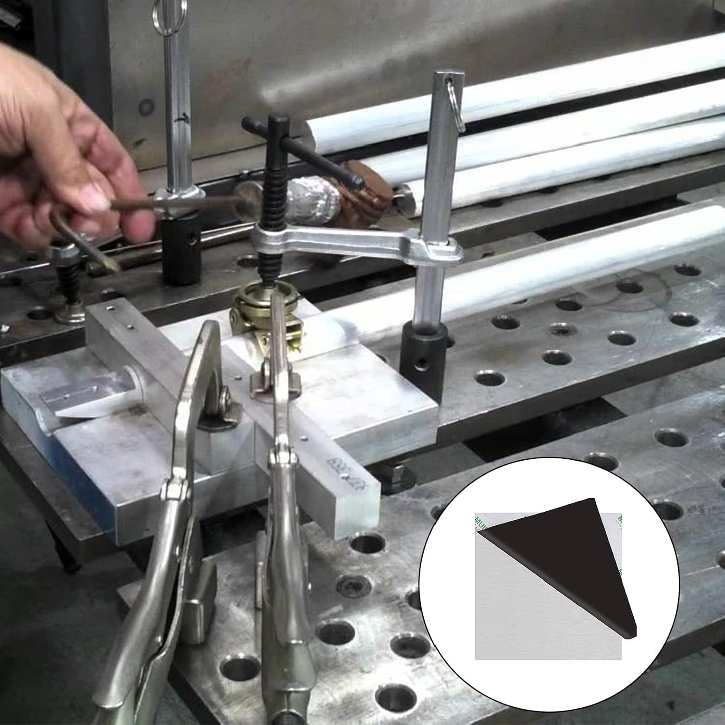 6061 T651 Aluminum Sheet Metal 8 x 8 x 1/4 Inch Flat Plain Aluminum Plate Covered with Protective Film, Heat Treatable Rectangle 6MM Aluminum Tooling Flat Metal Sheet Plate for Crafting, Industrial