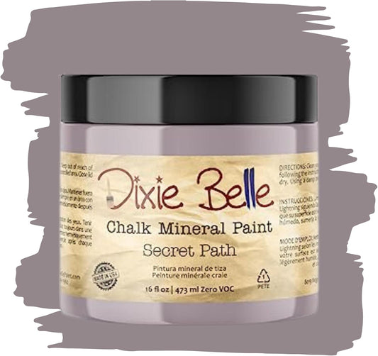 Dixie Belle Paint Company Chalk Finish Furniture Paint - Secret Path (16oz) - Matte Dusty Lilac Chic Chalk Mineral DIY Furniture Paint