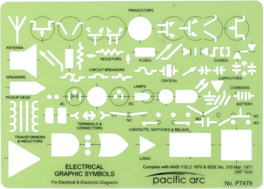 Pacific Arc Template: Electrical Graphic Symbols, 117 Openings 5" x 7"
