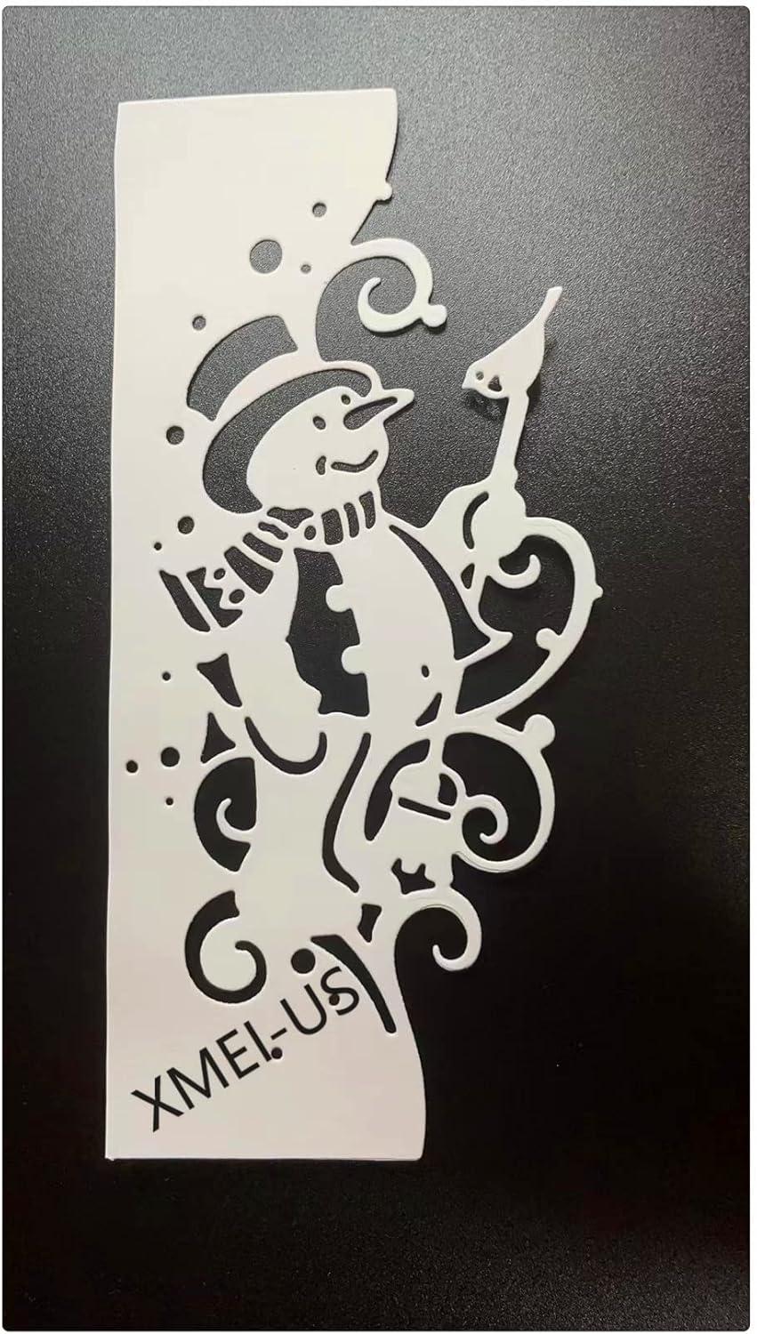 Metal Cutting Dies DIY Embossing Stencil Template Scrapbooking Card Making Mold Photo Album Arts Crafts Tools (Lace Snowman-16.4x7.9cm)