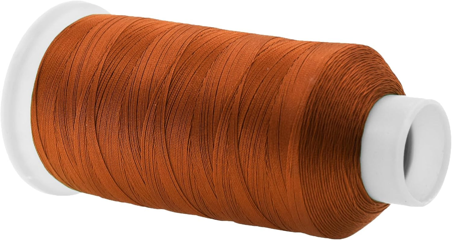 Mandala Crafts Burnt Orange Heavy Duty Thread - 1500 Yds Tex 70 Thread for Sewing Drapery Jeans Leather Hair Outdoor Marine Upholstery