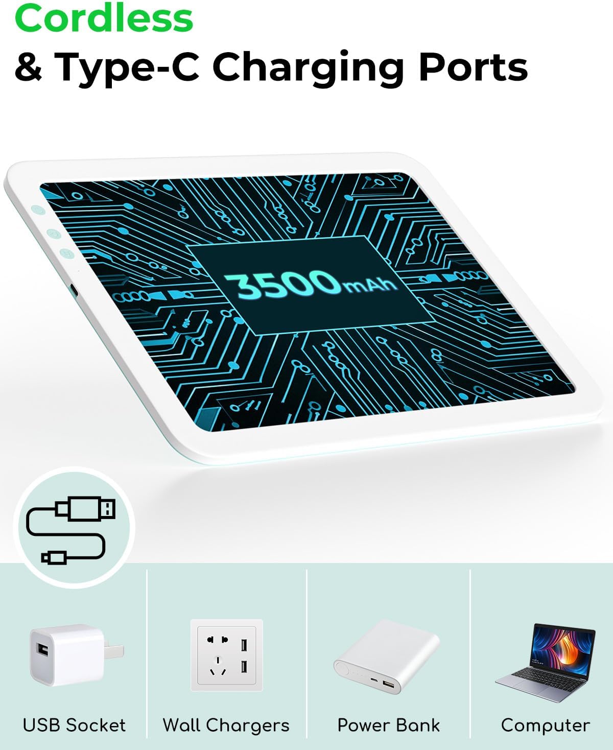 Rechargeable A4 Light Board with Weeding Tools Set and Accessories for Vinyl,Bawaslom Ultra-Thin & Bright Light Pad for Vinyl Weeding with 3 Colors & 6-Level Brightness for Diamond Art,Tracing