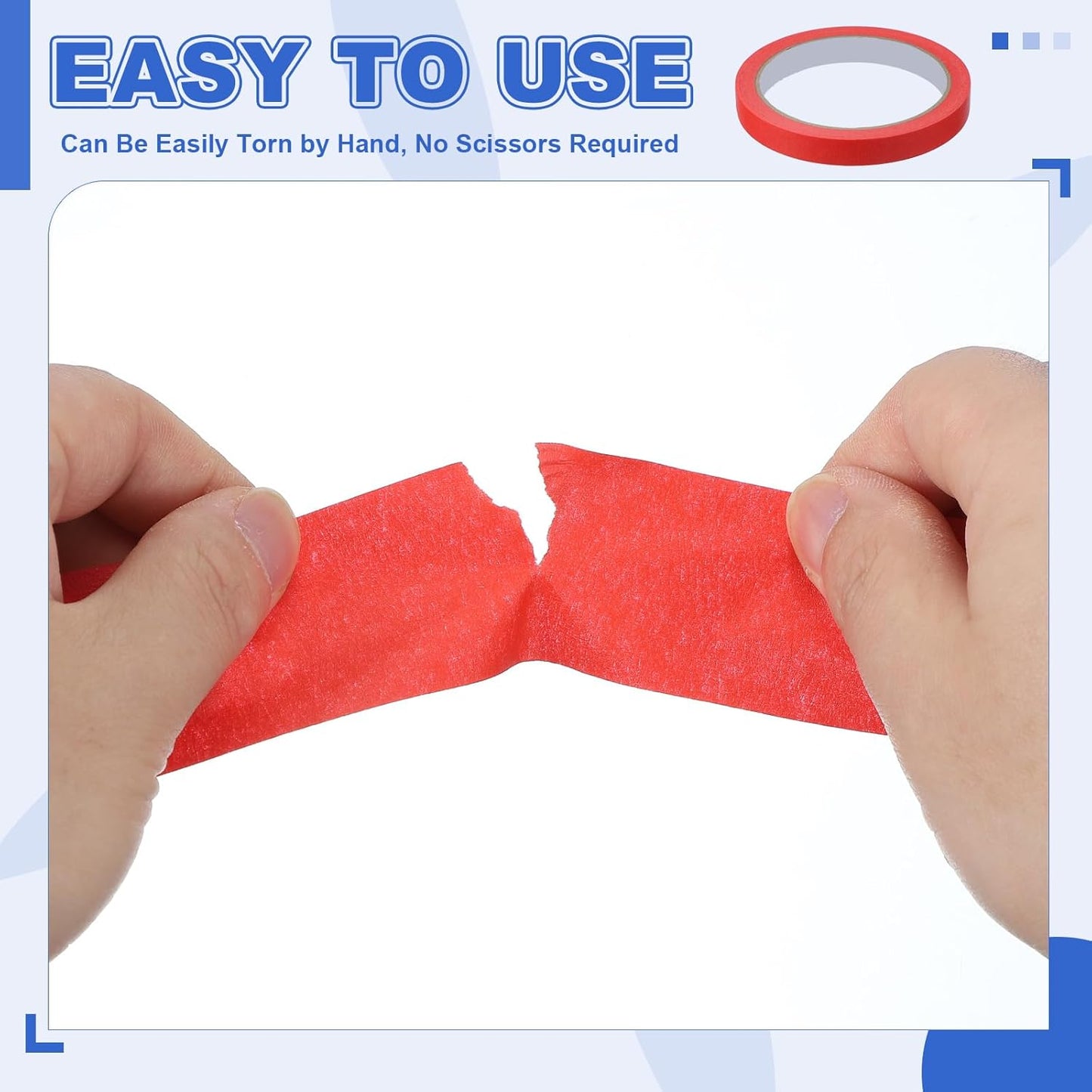 MECCANIXITY Masking Tape 0.7 Inch x 21 Yard Painter's Tape Red Paint Tapes for DIY Crafts Arts Drawing Decoration Labeling Car Painting Artist Teachers, Pack of 6