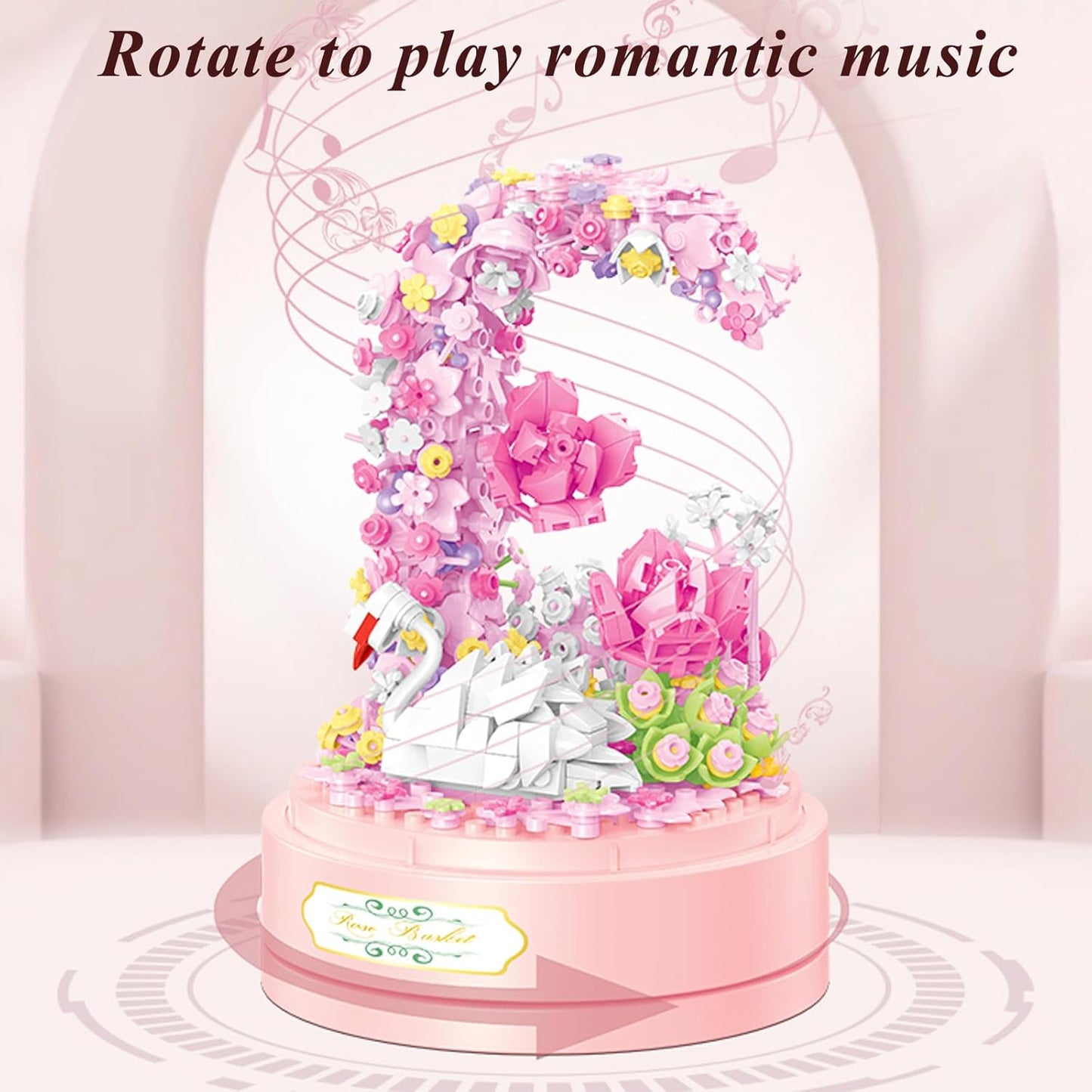 Flower Bouquet Building Set Plants Friends Sets Adults Bonsai Tree Flowers Building Blocks Set Botanical Collection Valentine's Birthday Gift for Girls Mom Women Girlfriend（Swan）