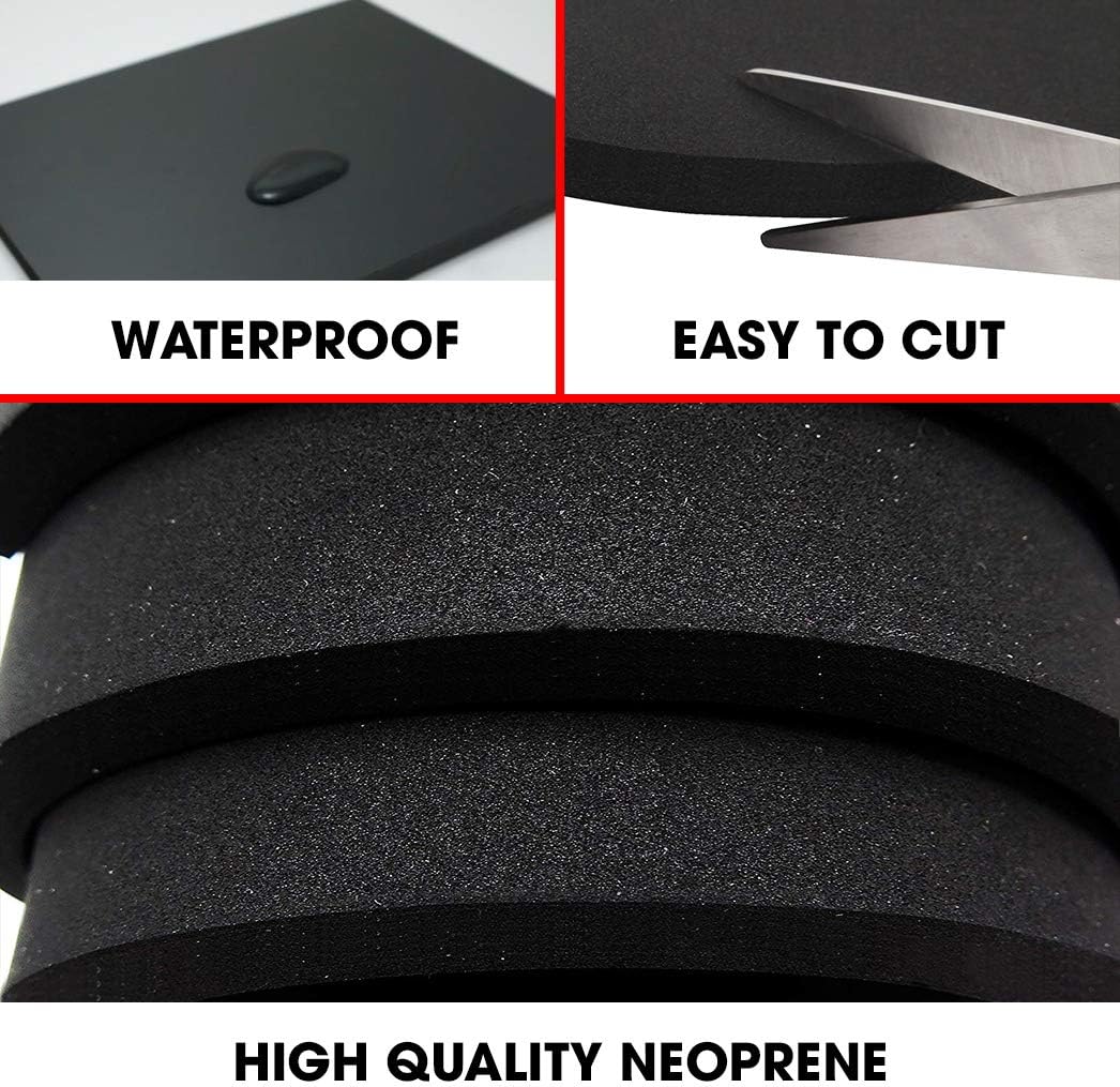 Dualplex Neoprene Sponge Foam Rubber Sheet Roll, 15 X 60 Inch X 1/4" Thick, Perfect Cosplay Padding, DIY Project Sheet - Easy Cut Non-Adhesive Multi-Function Soundproof Rubber Foam