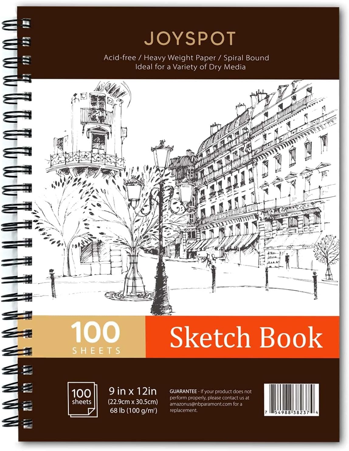 9x12 Inch Sketch Book, Sketch Pad, 100 Sheets (68 lb/100gsm), Spiral Bound Artist for Artist Pro & Amateurs | Marker Art, Colored Pencil, Charcoal for Sketching