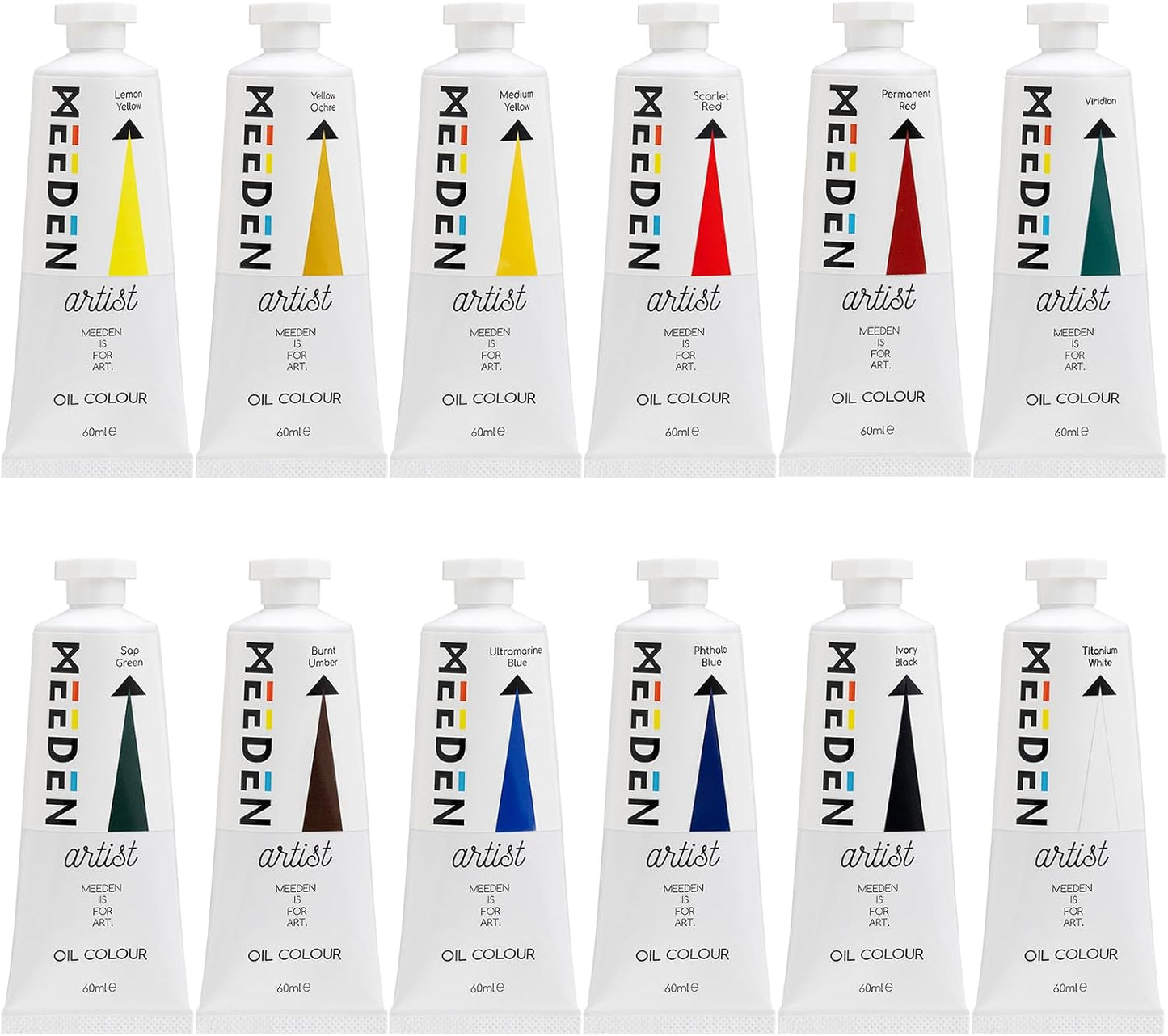 MEEDEN Artist Oil Paint Set - 12 Colors x 60ml/2oz Tubes - Art Supplies for Canvas Painting