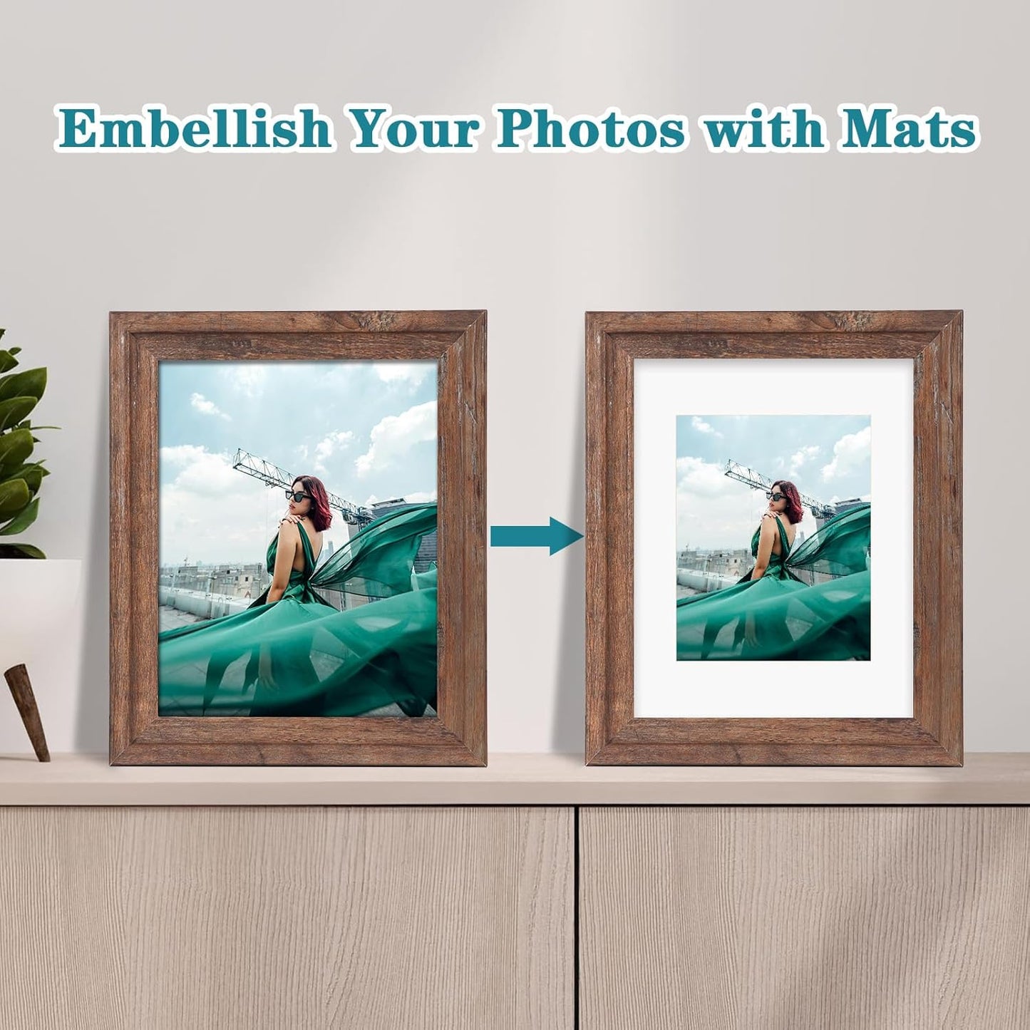 ZBEIVAN 11x14 White Picture Mats with Core Bevel Cut Frame Mattes for 8x10 Pictures - Pack of 5