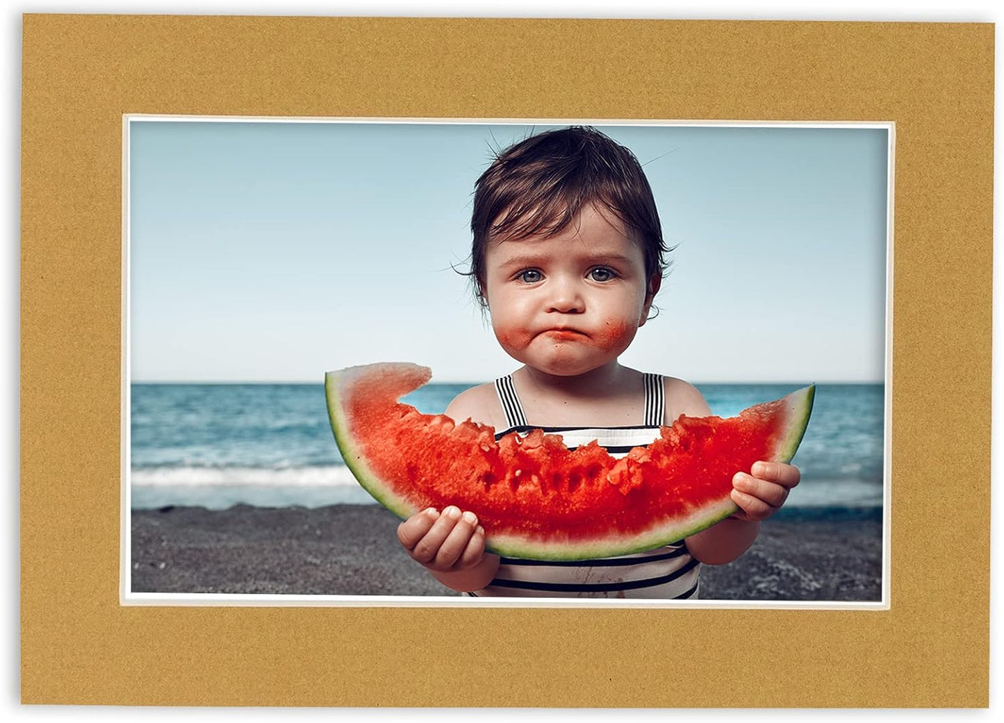 6x8 Mat for 8x10 Frame - Precut Mat Board Acid-Free Rattan Beige 6x8 Photo Matte Made to Fit a 8x10 Picture Frame, Premium Matboard for Family Photos, Show Kits, Art, Picture Framing, Pack of 1 Mat