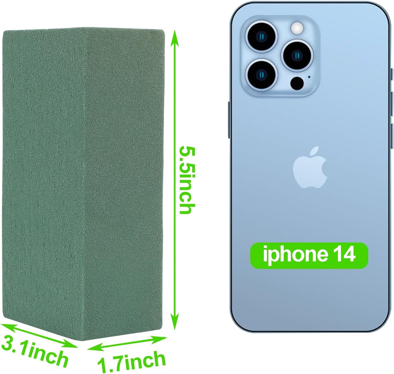 CCINEE 8 Pcs Floral Foam Bricks,Mini Florist Flower Foam Green Blocks Supplies for Fresh and Artificial Flower Arrangements Crafts DIY