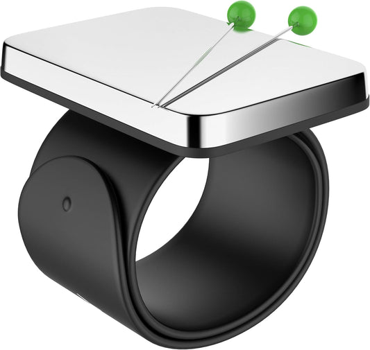 Sew Your Way Magnetic Pin Cushion Wristband Black 9" – Strong Pin Holder for Sewing & Quilting | Gift for Sewers Gift for Quilters | Top Sewing Notion & Quilting Accessory | Wrist Pin Cushion